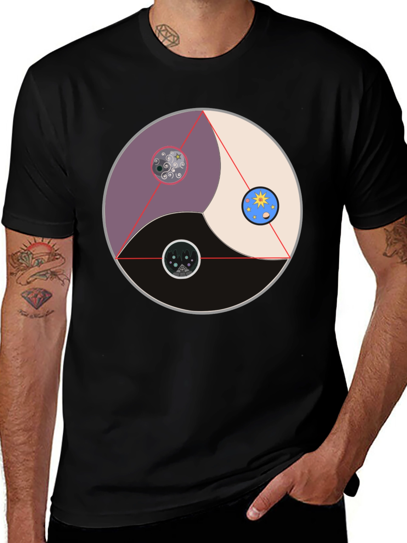 Yin Yang Universe T-Shirt - Balance and Harmony