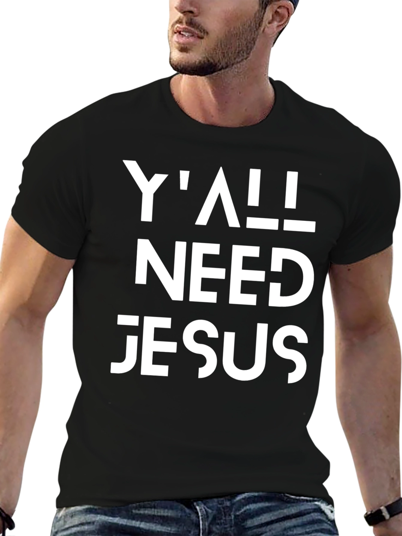 Yall Need Jesus Graphic Tee - Black