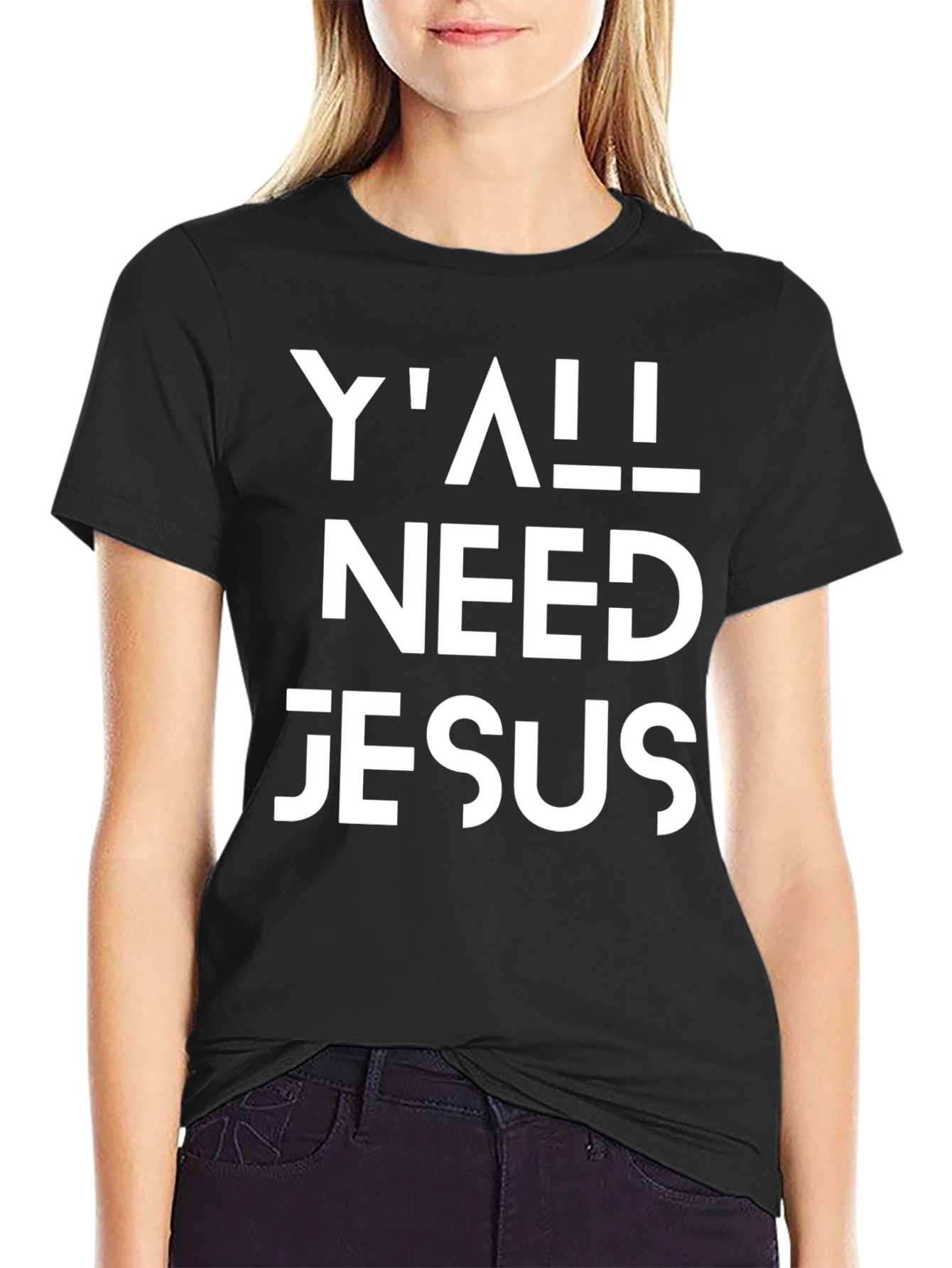 Yall Need Jesus Graphic Tee - Black