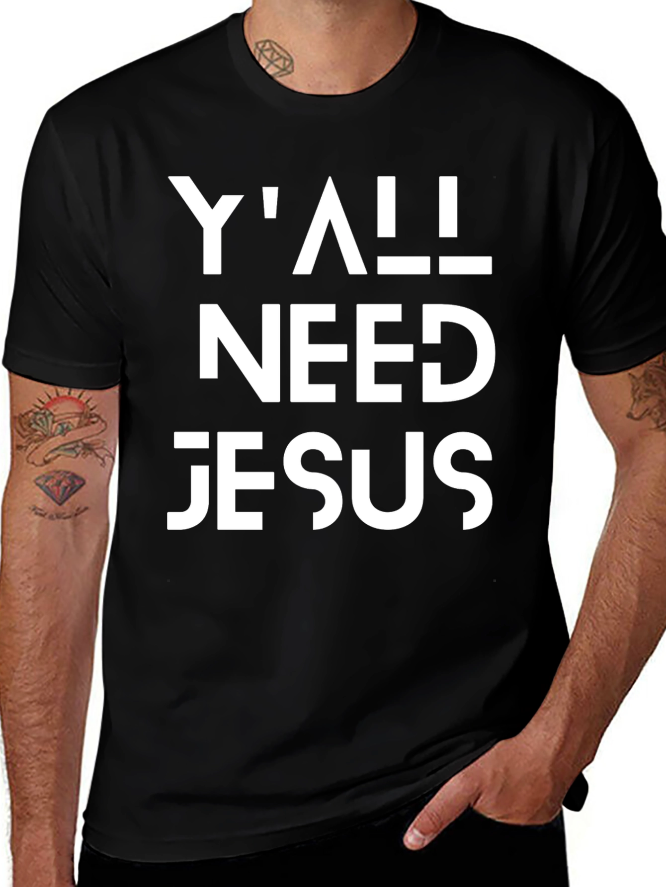 Yall Need Jesus Graphic Tee - Black