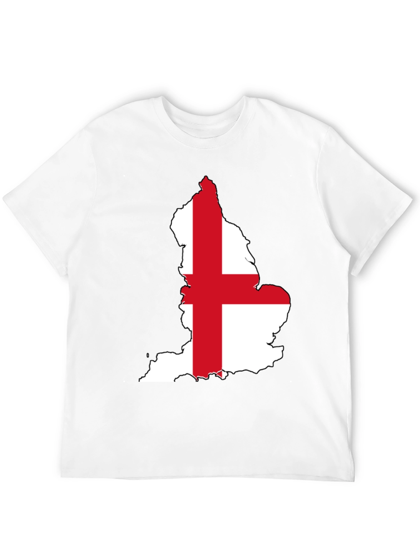 England Flag Map T-Shirt - Black Cotton Tee