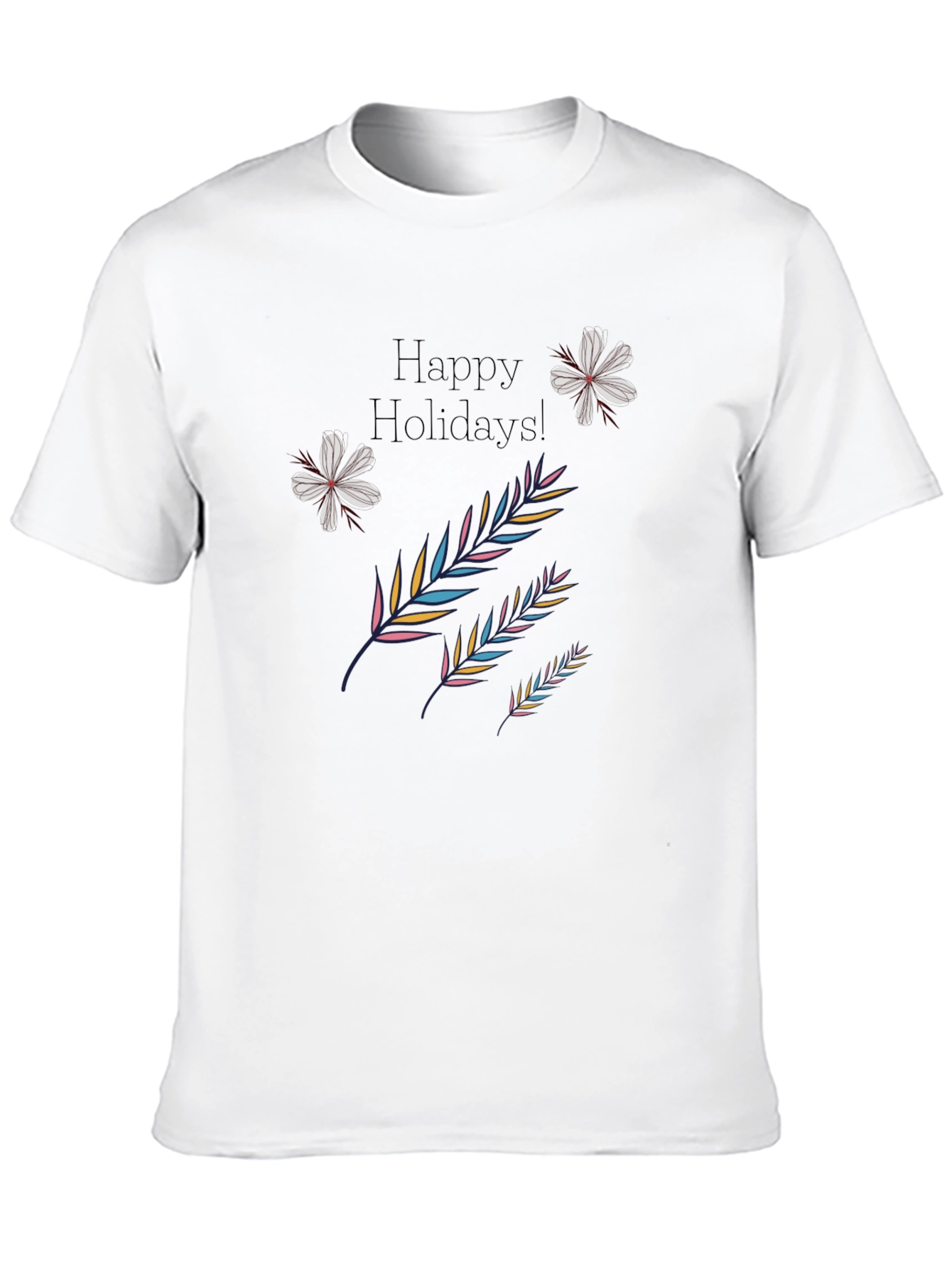 Festive Holiday Print Black T-Shirt