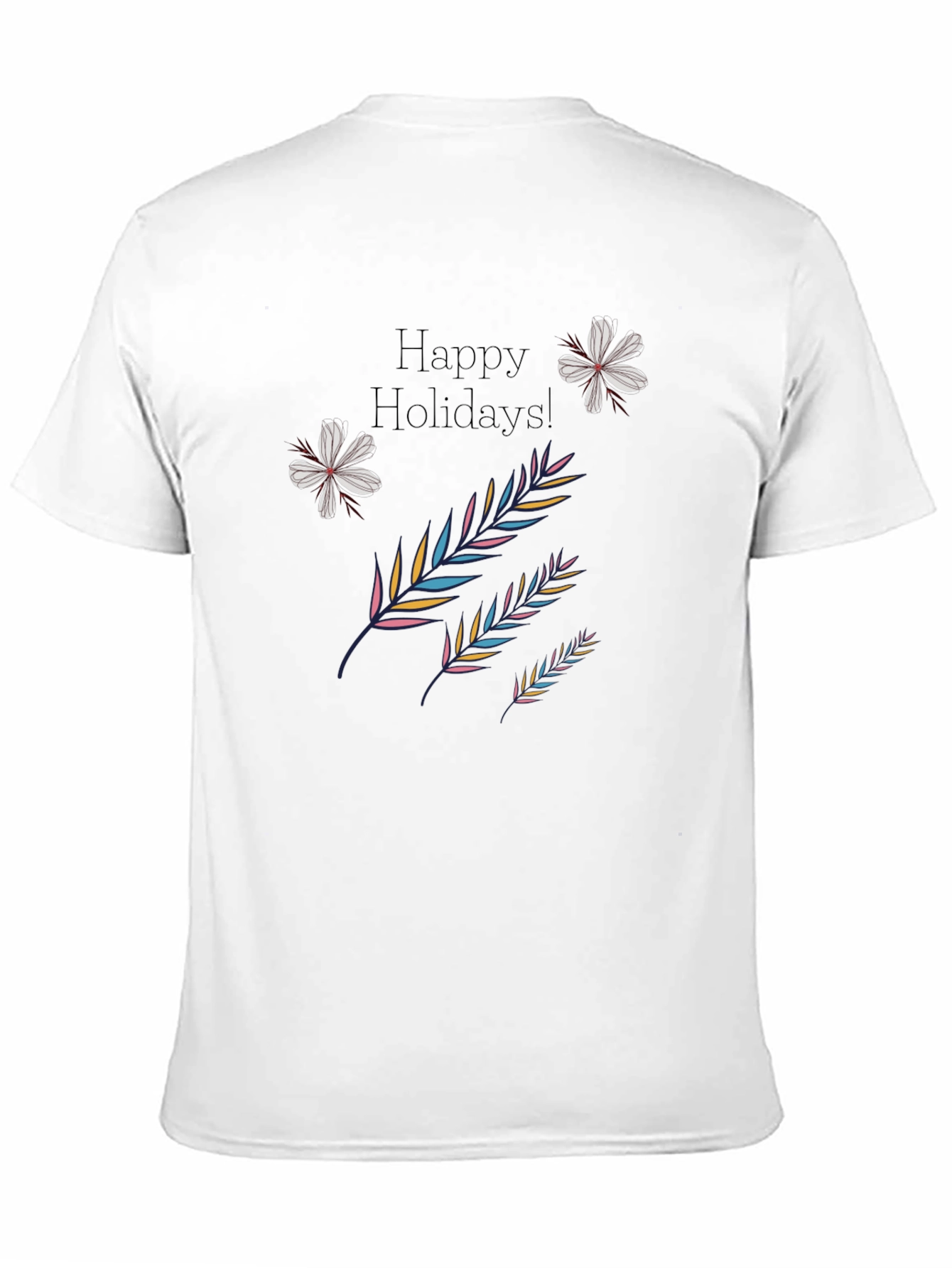 Festive Holiday Print Black T-Shirt