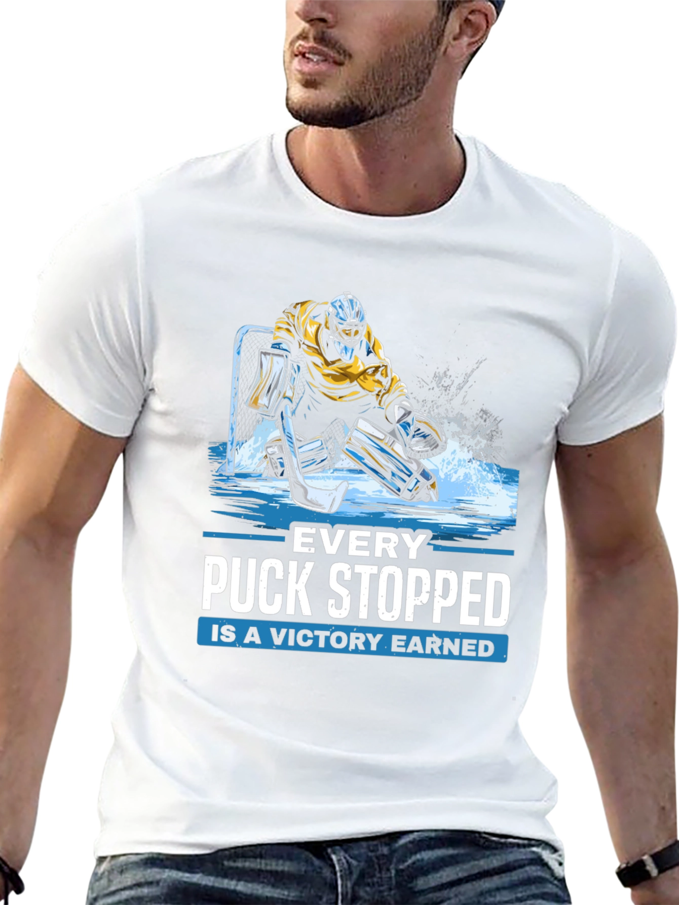 Hockey Goalie T-Shirt - Every Puck Stopped