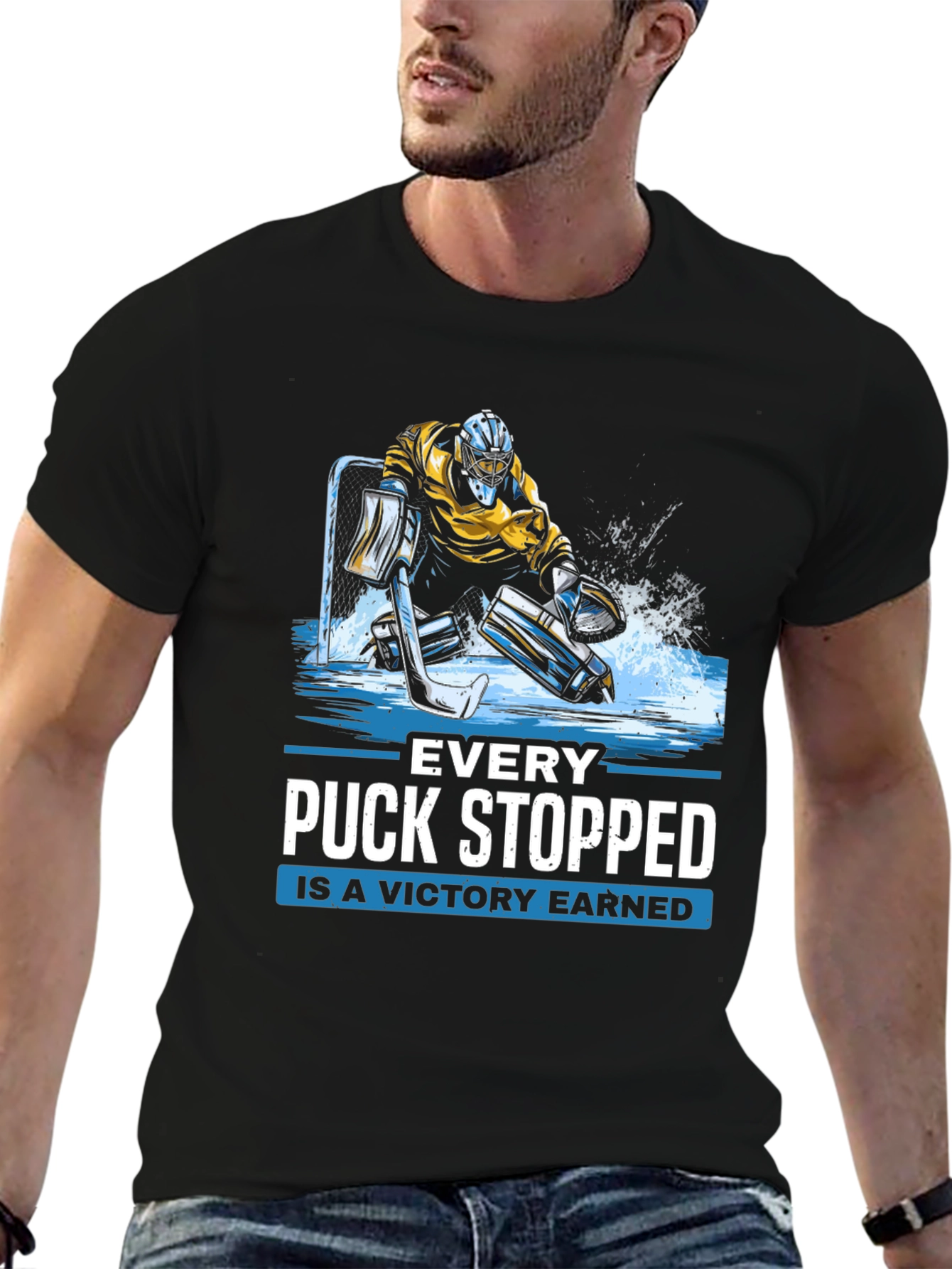 Hockey Goalie T-Shirt - Every Puck Stopped