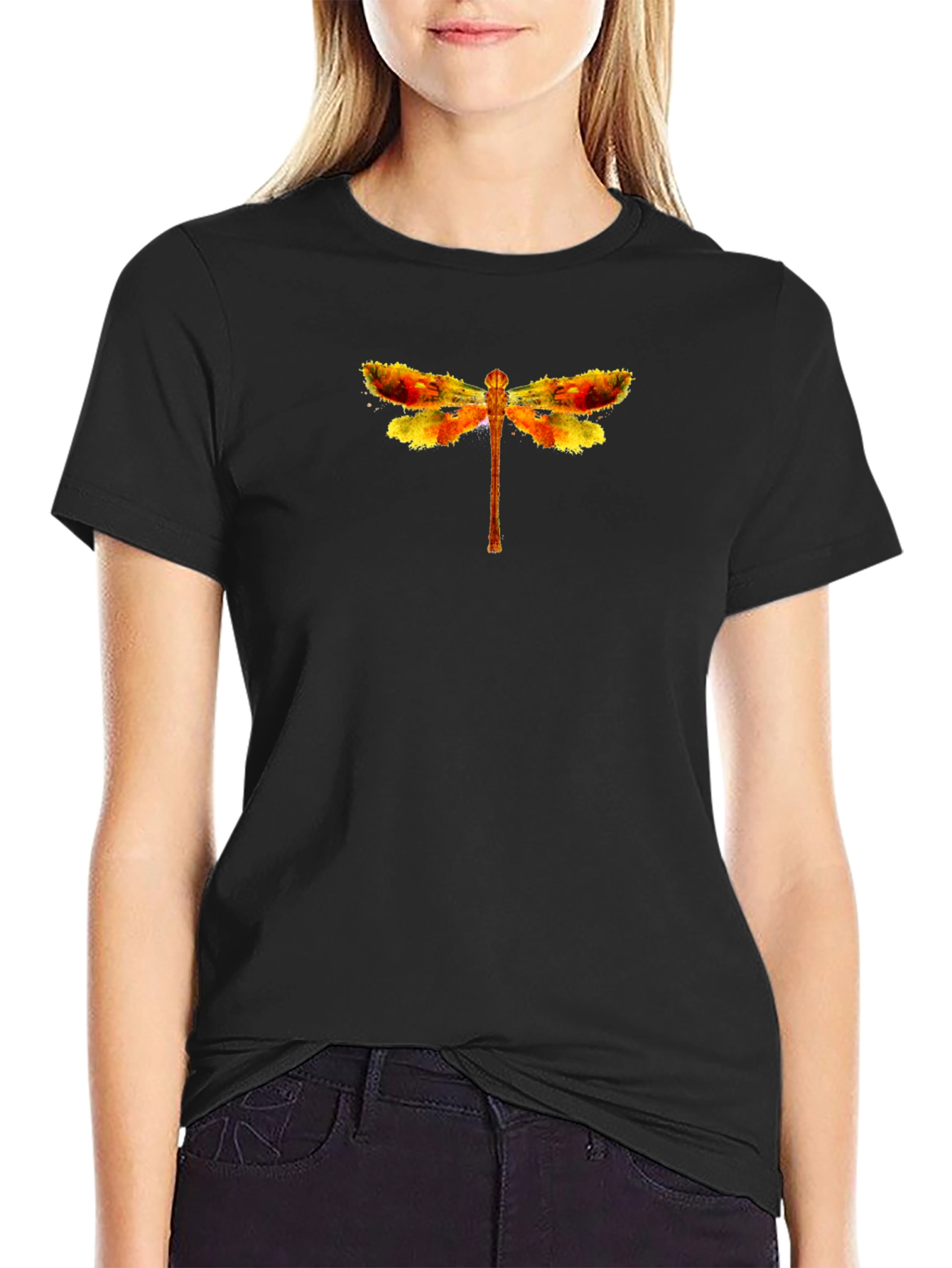 Dragonfly Graphic Tee - Stylish Black T-Shirt