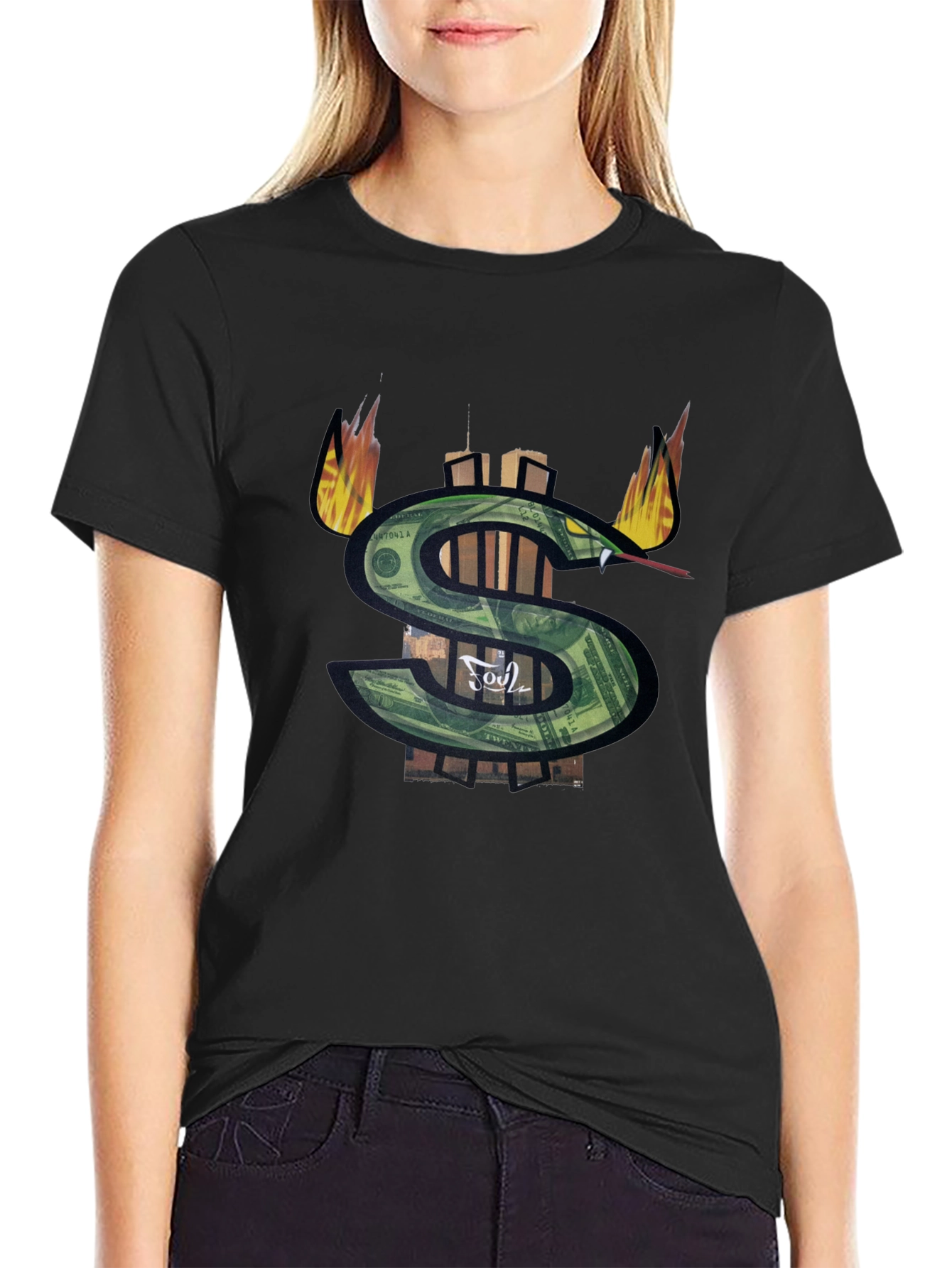Money Snake Graphic Tee - Black