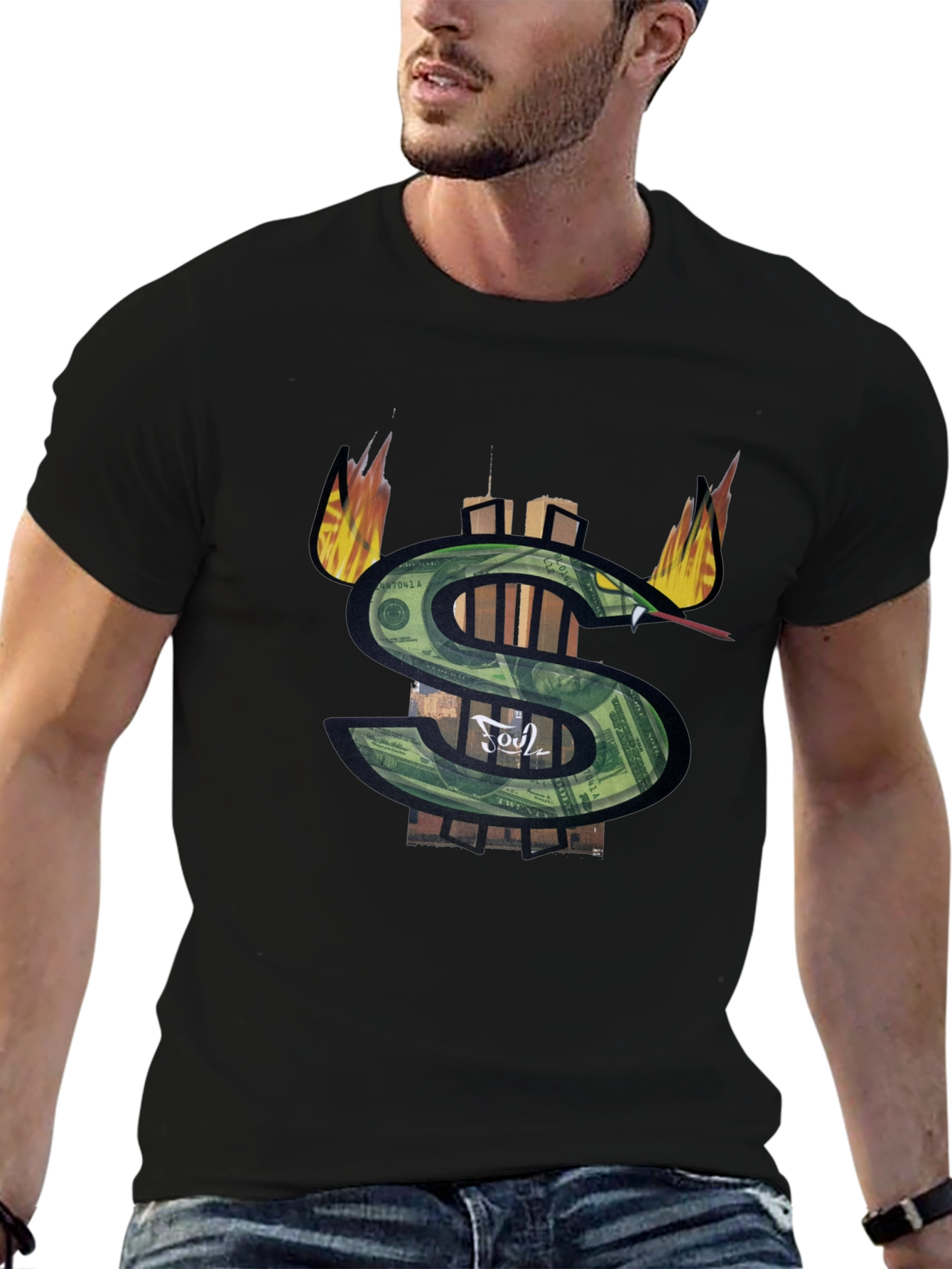 Money Snake Graphic Tee - Black