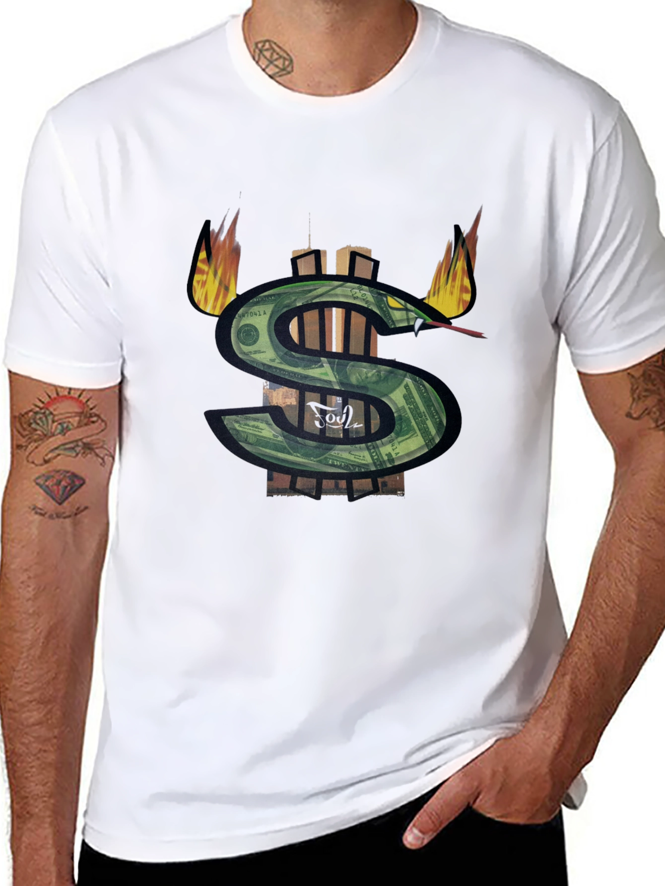 Money Snake Graphic Tee - Black