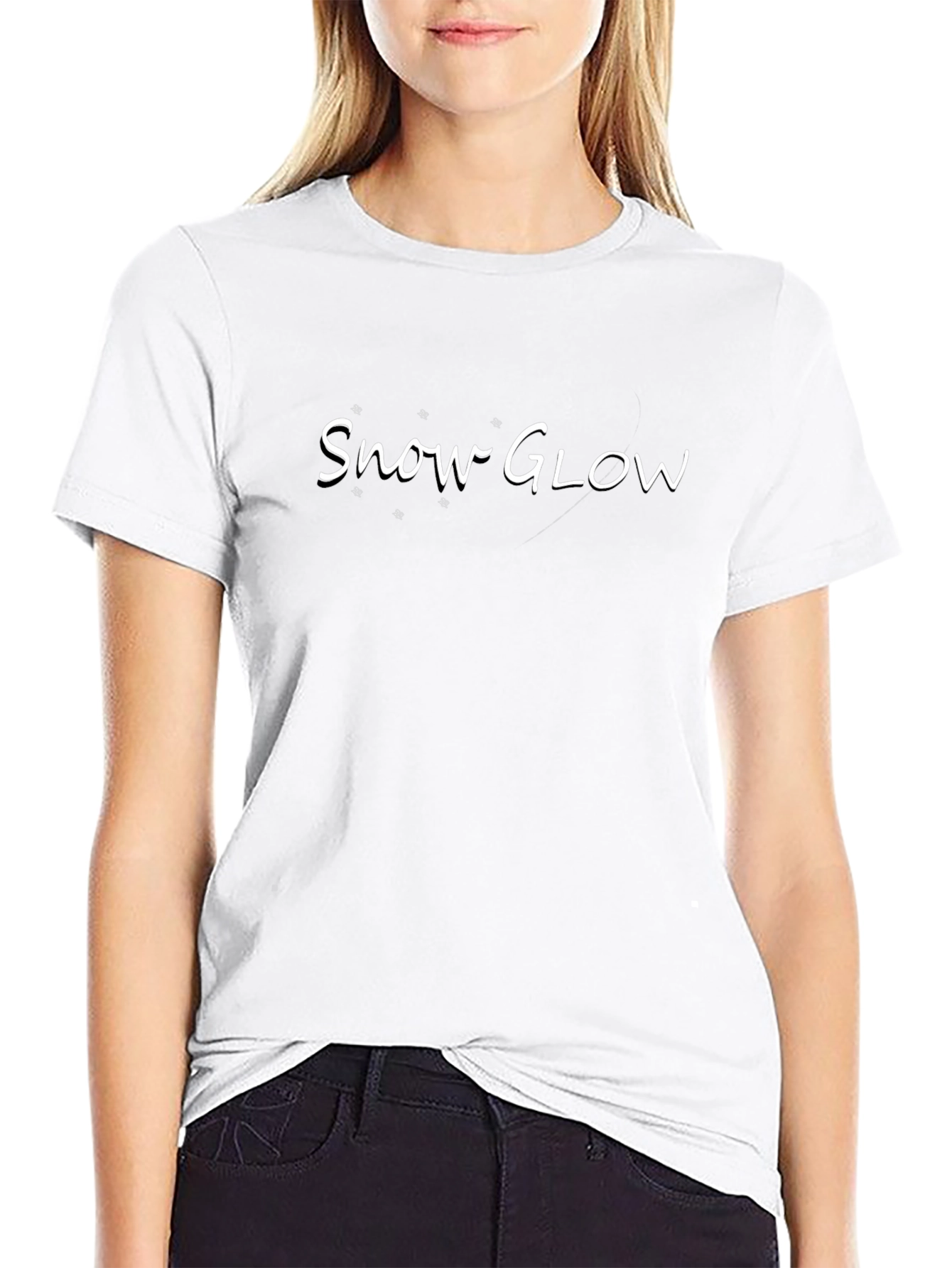 Snow Glow Black T-Shirt