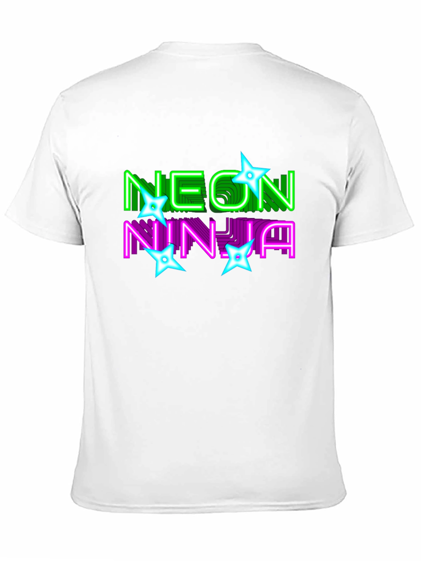 Neon Ninja Graphic Print Black T-Shirt