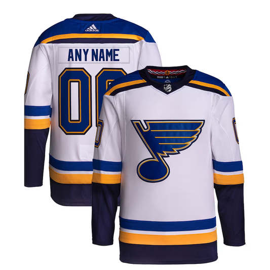 Men's St. Louis Blues White Away Primegreen Authentic Custom Jerseys