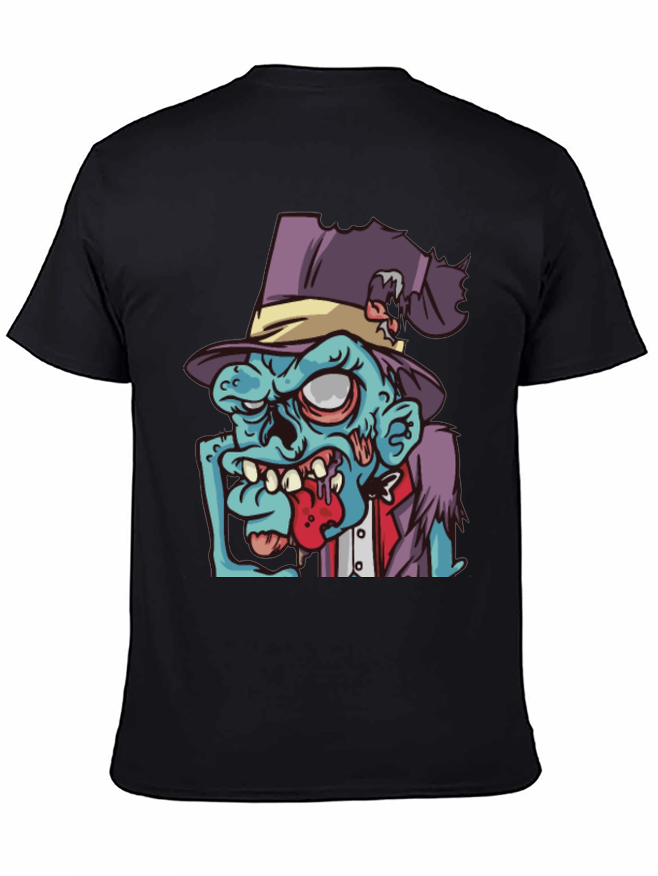 Zombie Cartoon Graphic T-Shirt - Black