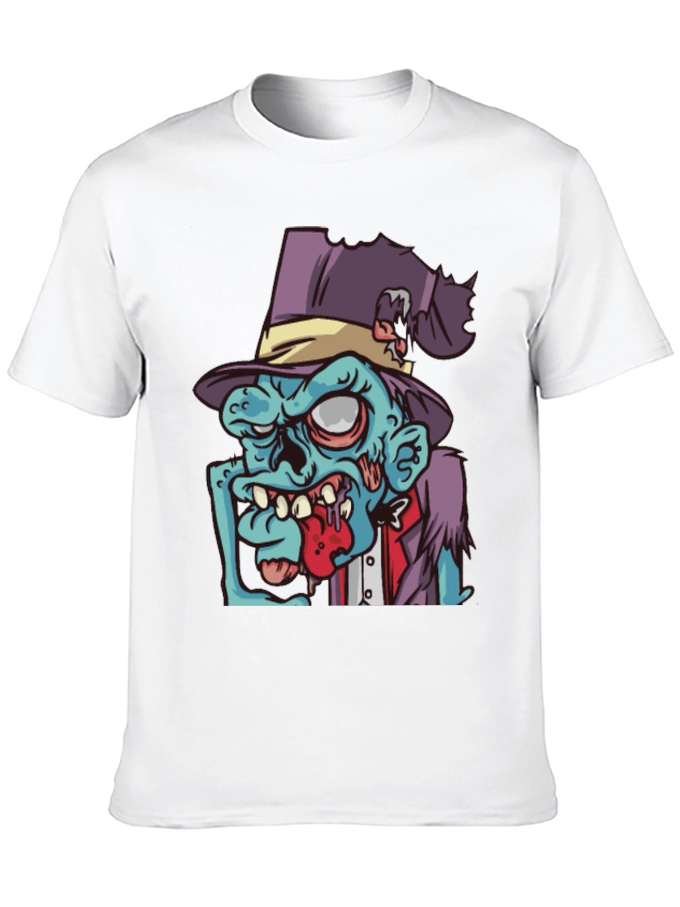 Zombie Cartoon Graphic T-Shirt - Black