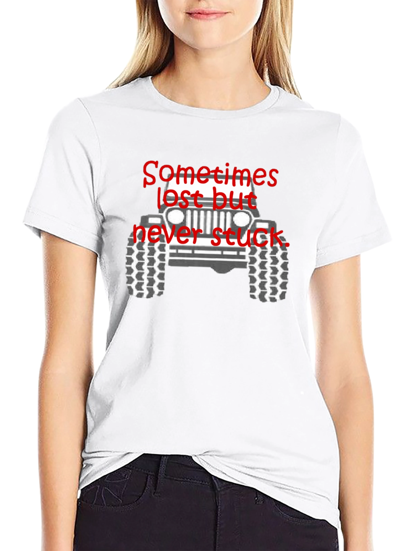 Sometimes Lost But Never Stuck Black T-Shirt