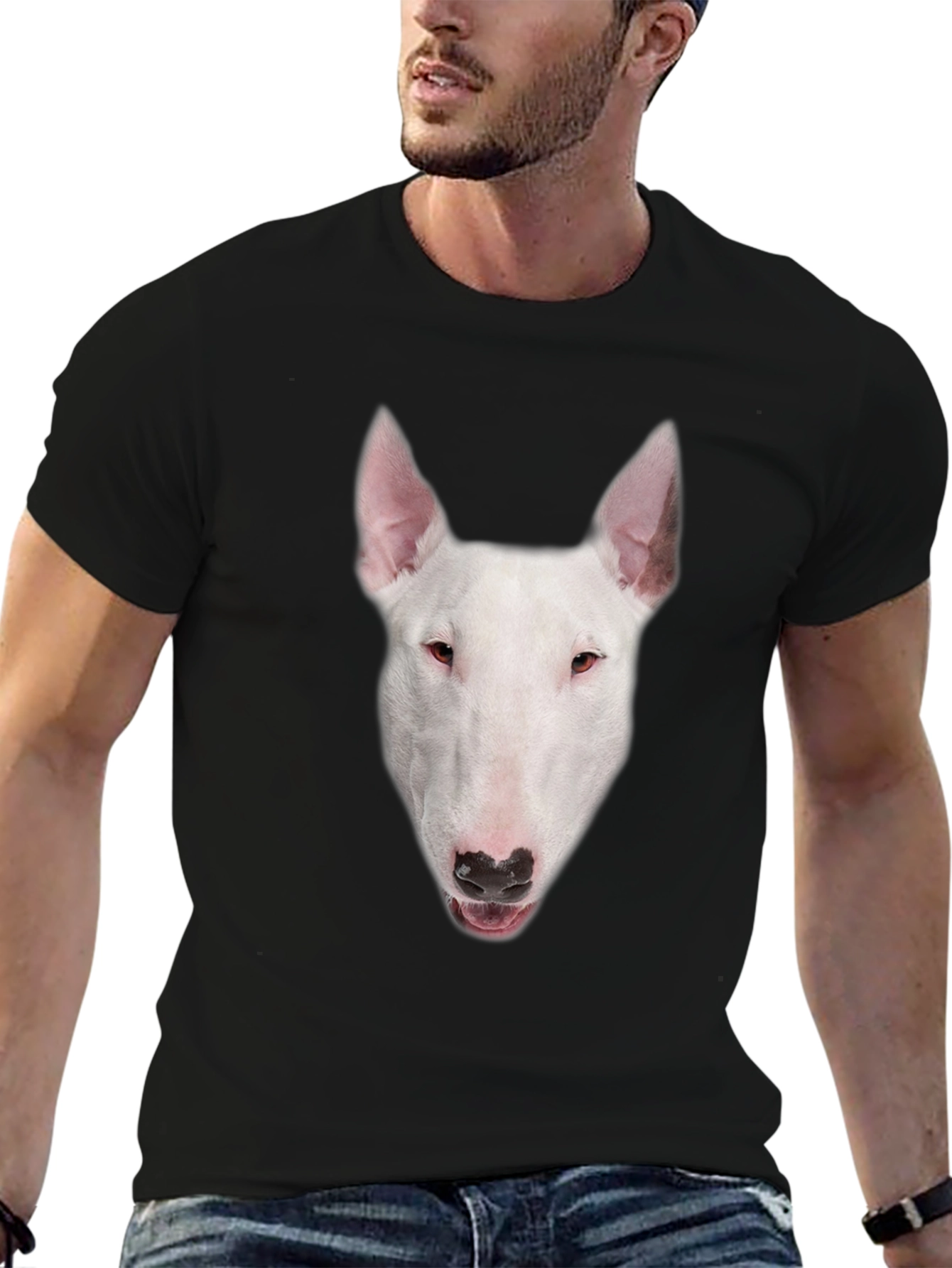 Bull Terrier Dog Graphic Black T-Shirt