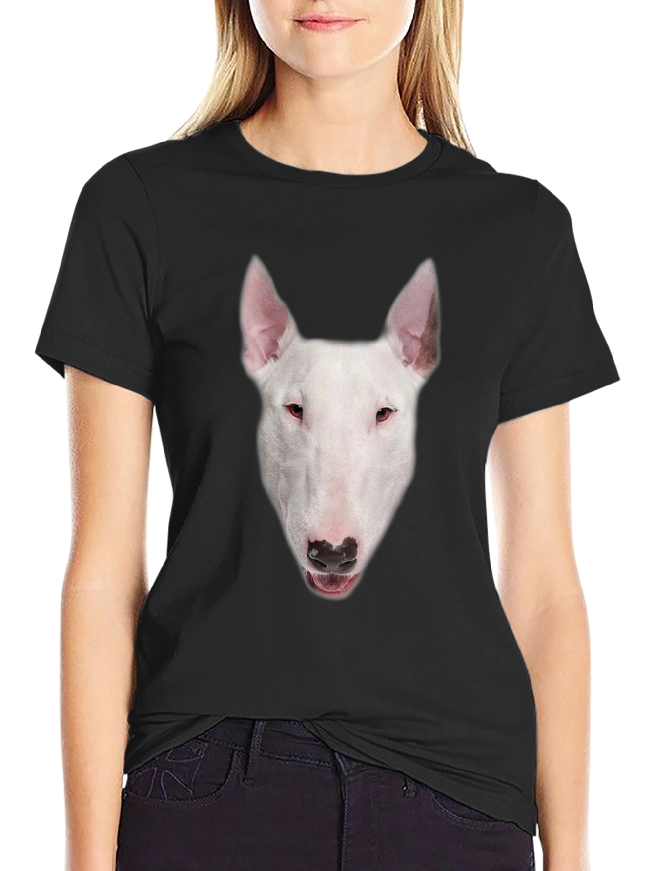 Bull Terrier Dog Graphic Black T-Shirt