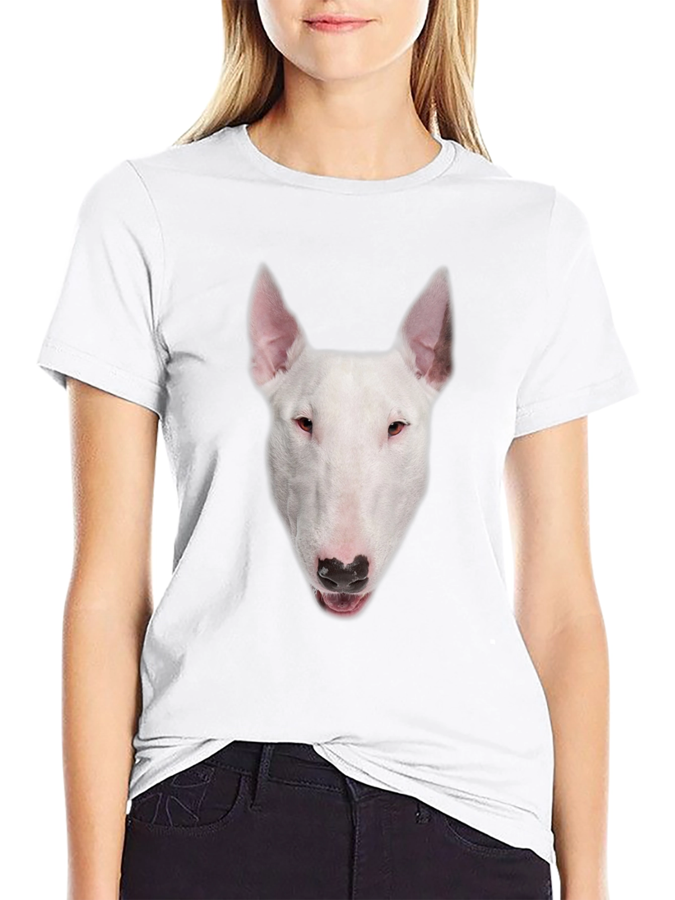 Bull Terrier Dog Graphic Black T-Shirt