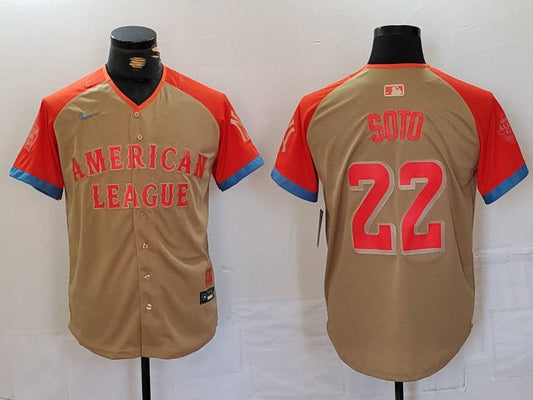 Men's American League Juan Soto #22 Cream 2024 MLB All-Star Game Limited Player Jerseys