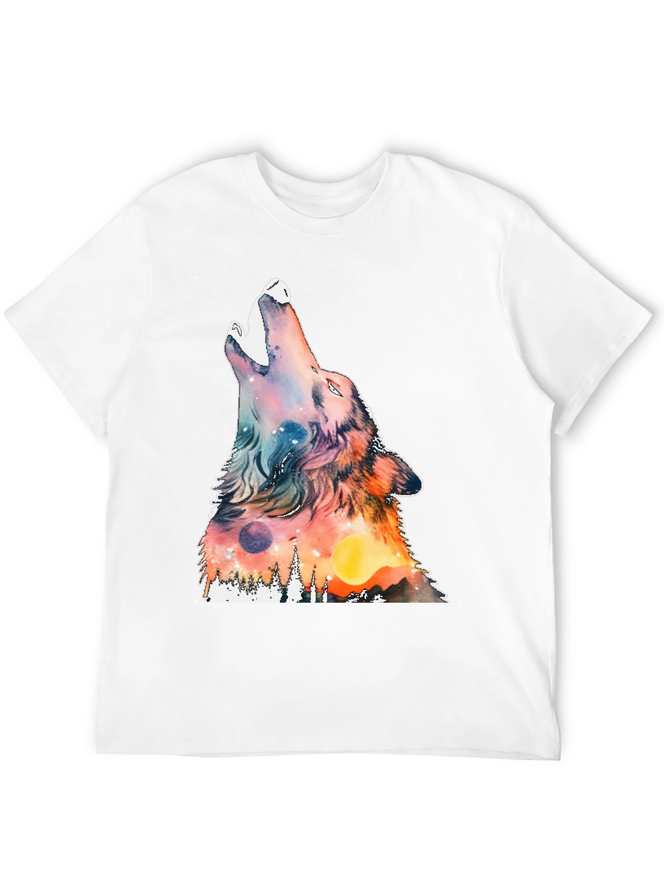 Wolf Howling Graphic Print Tee