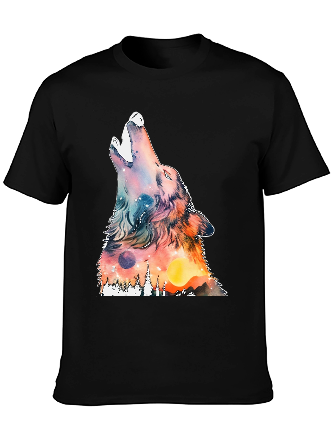 Wolf Howling Graphic Print Tee