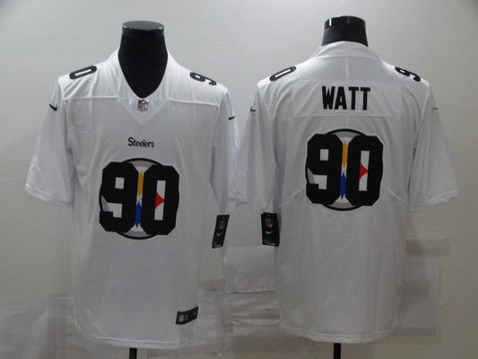 Men's Pittsburgh Steelers T.J. Watt #90 White Authentic Game Jerseys