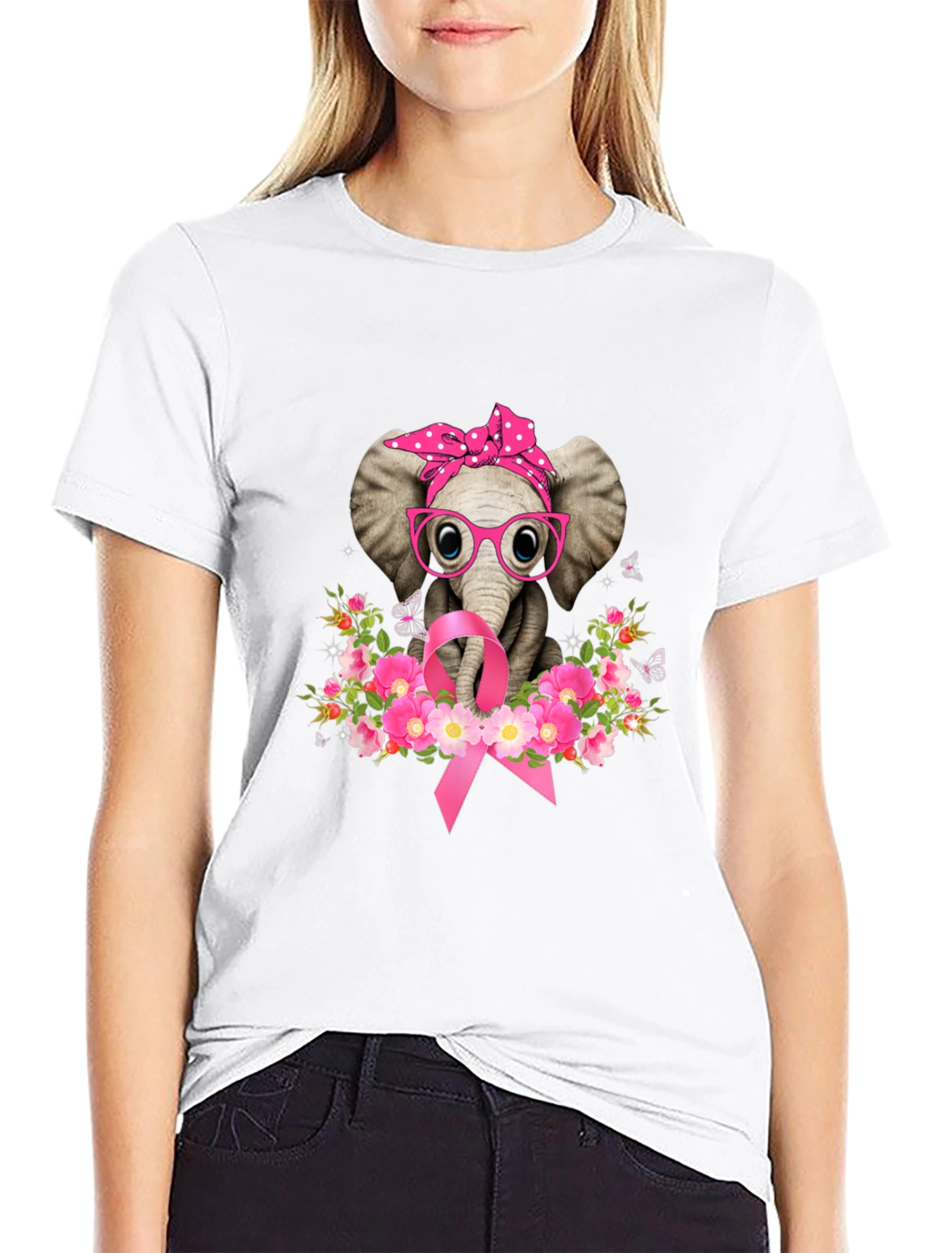 Elephant Breast Cancer Awareness T-Shirt