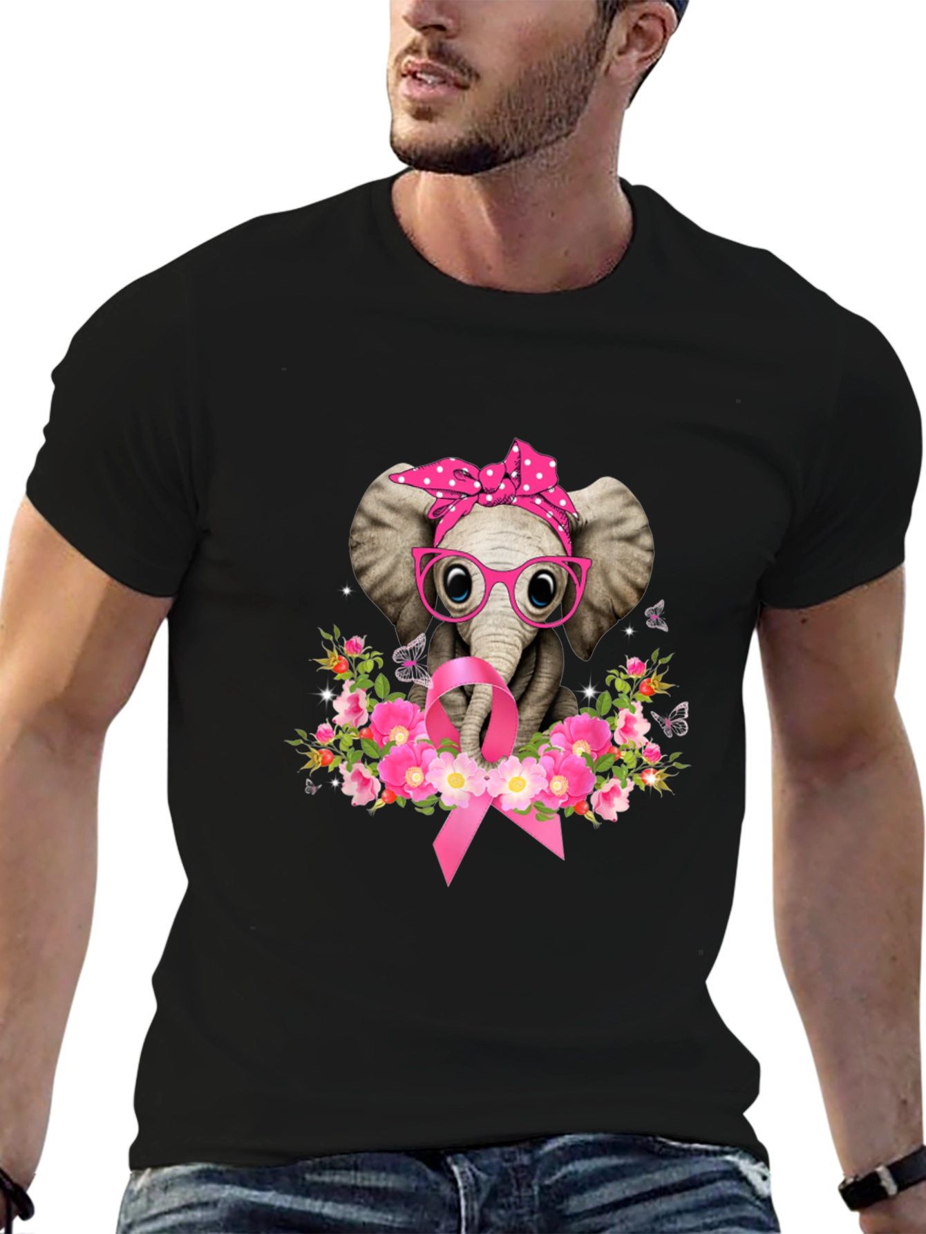 Elephant Breast Cancer Awareness T-Shirt