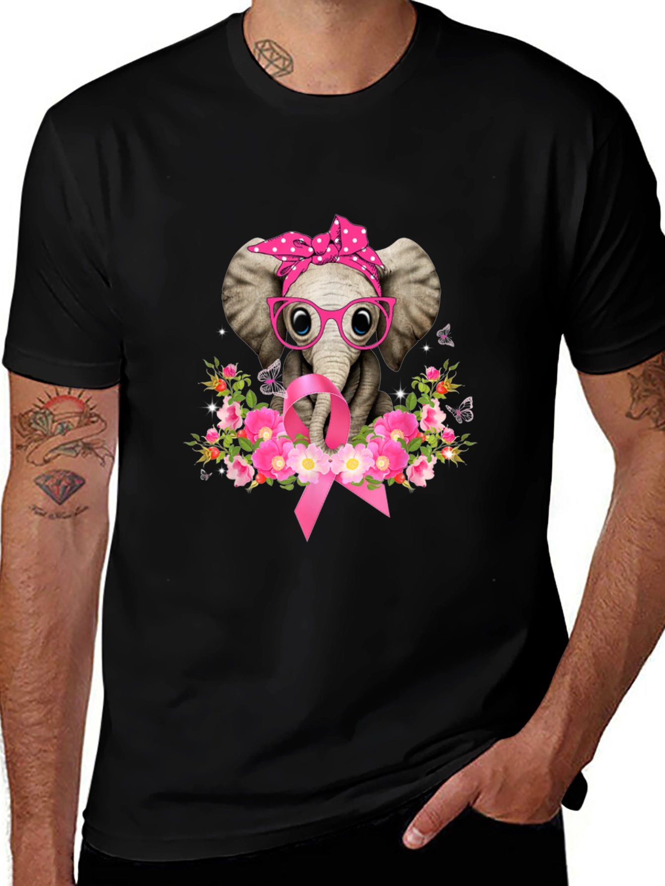 Elephant Breast Cancer Awareness T-Shirt