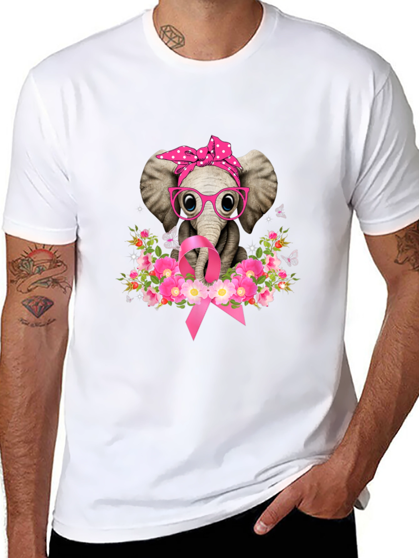 Elephant Breast Cancer Awareness T-Shirt