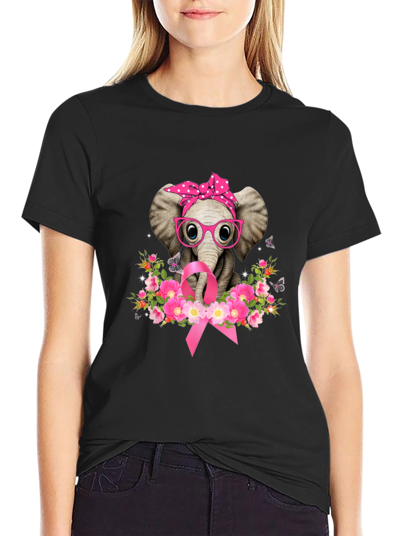 Elephant Breast Cancer Awareness T-Shirt