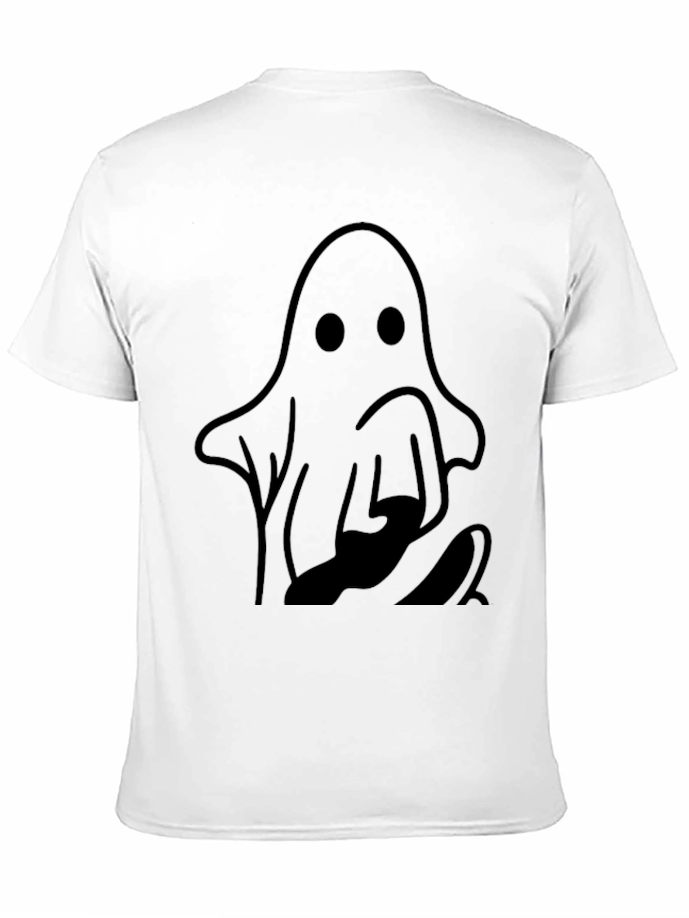 Spooky Ghost Graphic Tee - Halloween Black T-Shirt