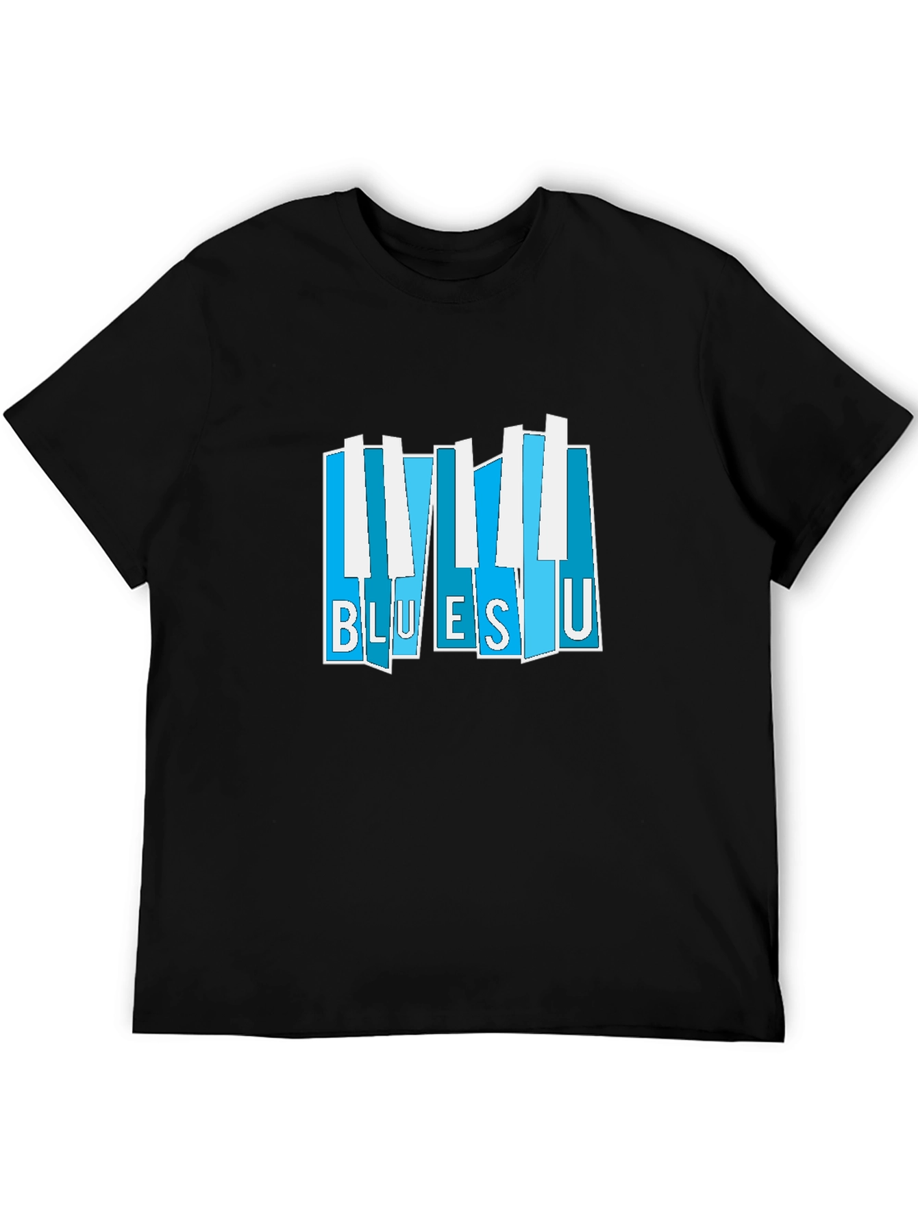 Blues U Piano Keys Graphic Tee - Black