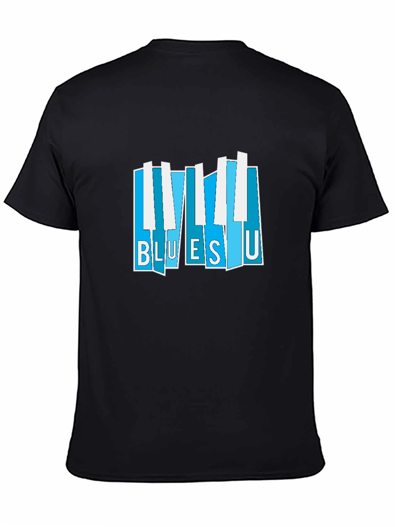 Blues U Piano Keys Graphic Tee - Black