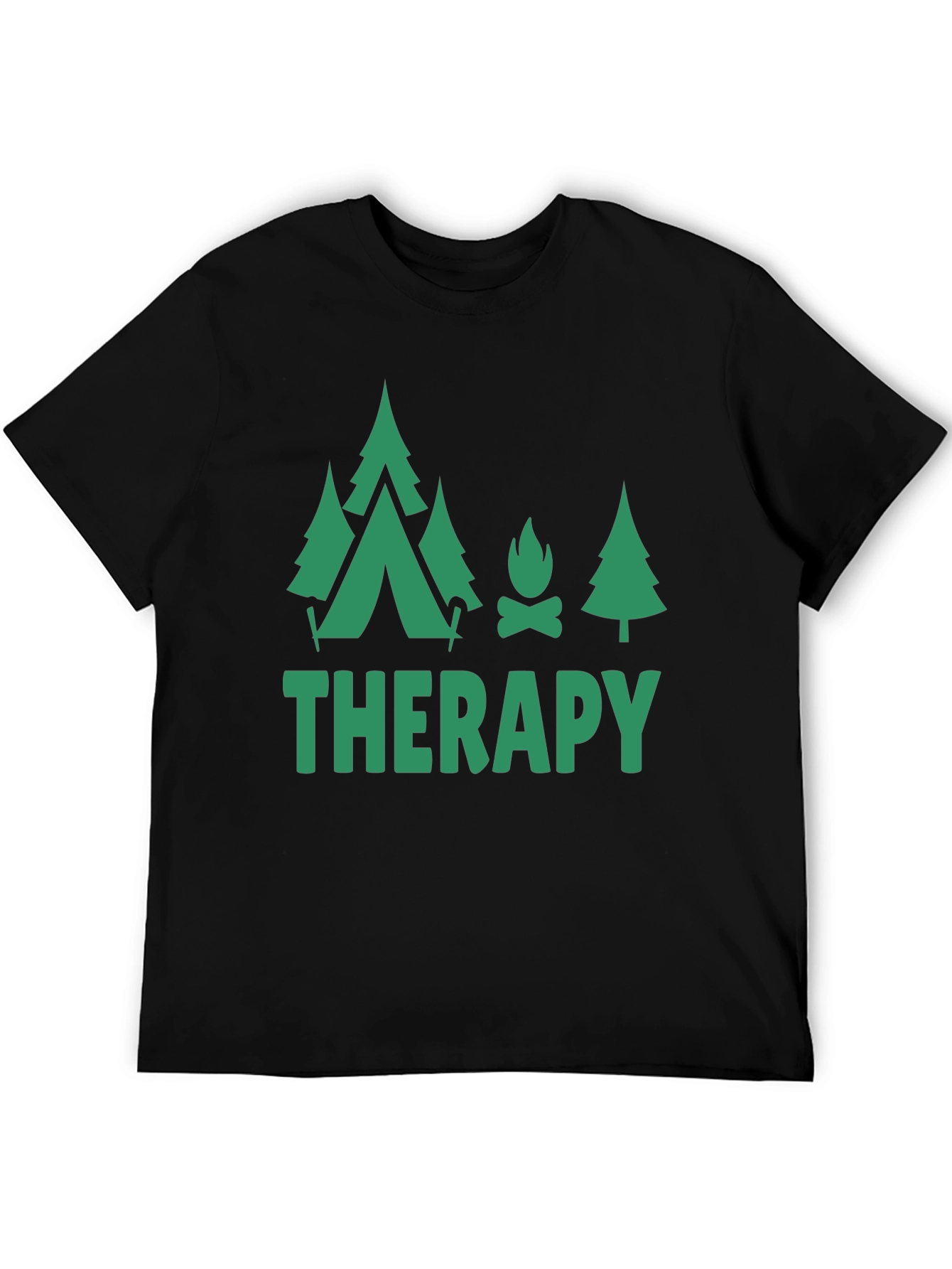 Camping Therapy Black T-Shirt