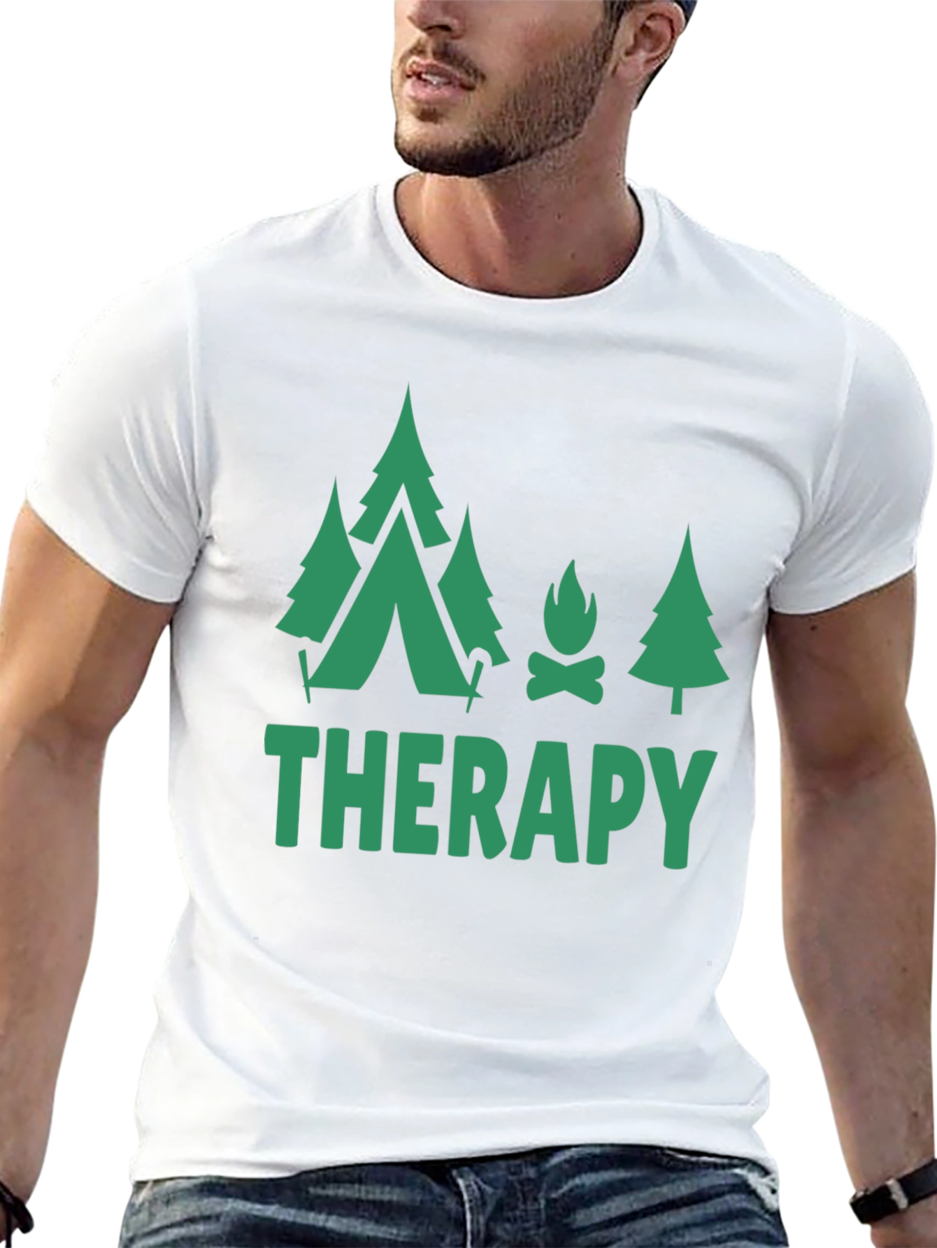 Camping Therapy Black T-Shirt