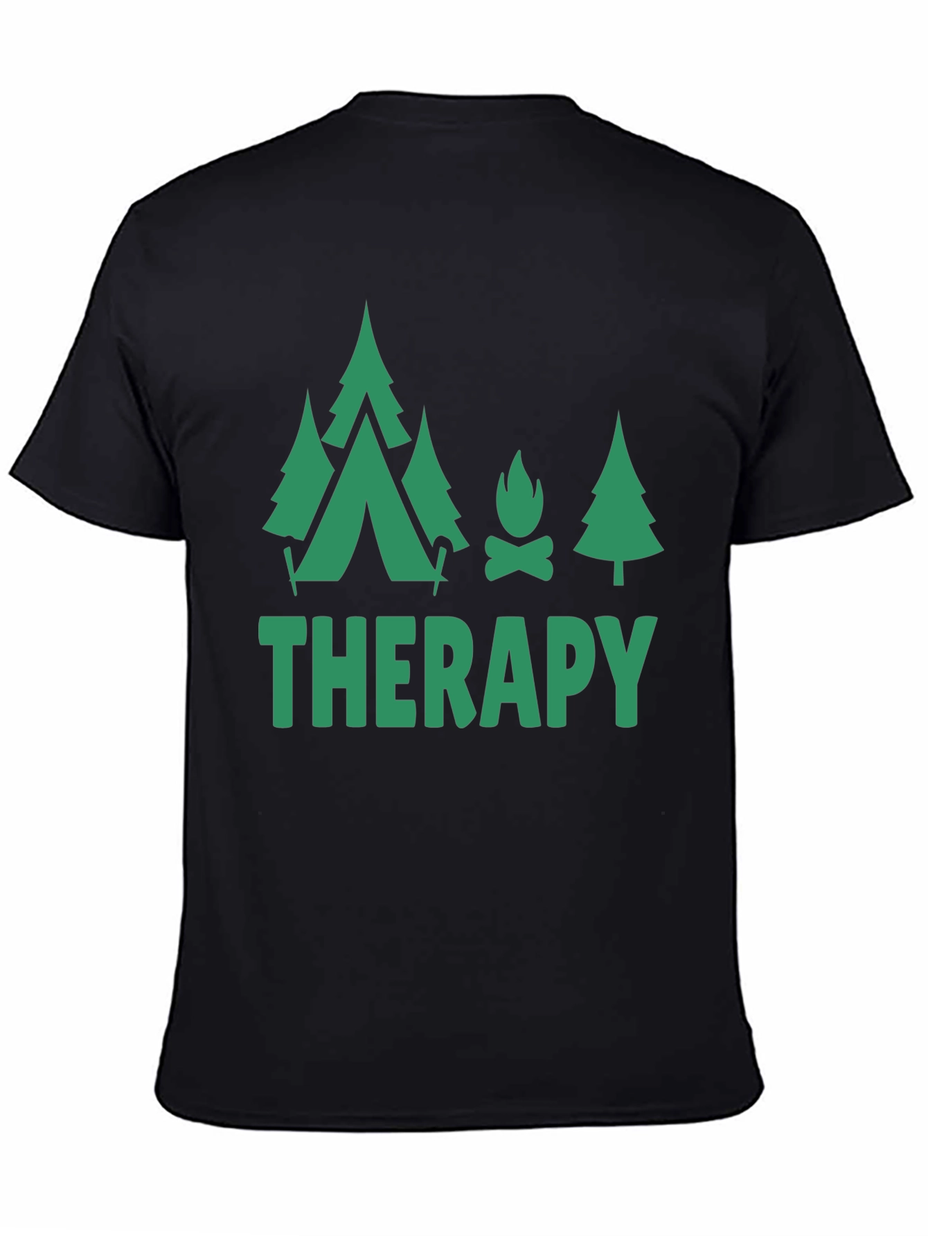 Camping Therapy Black T-Shirt