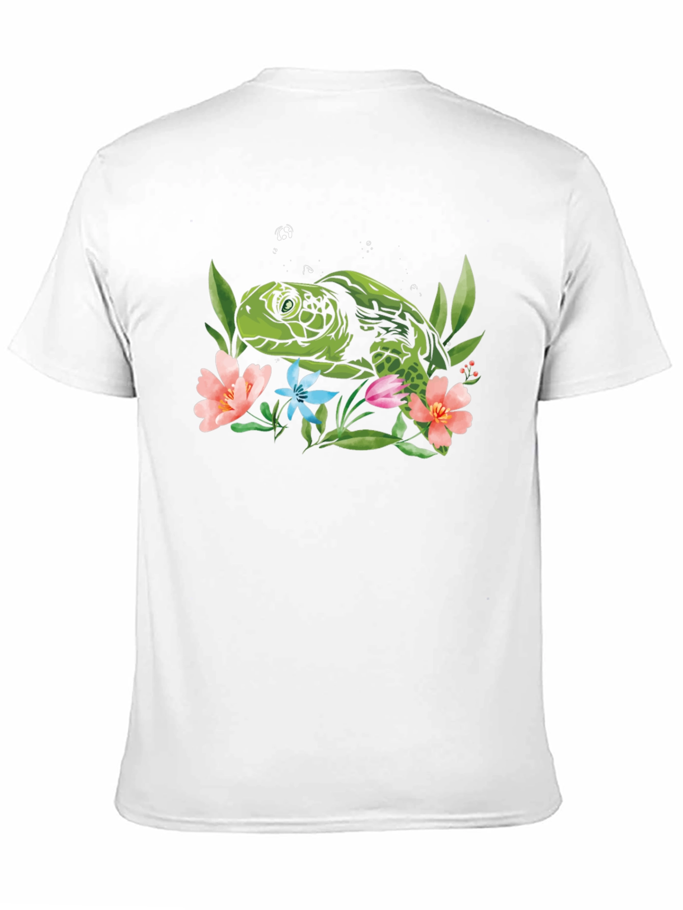 Sea Turtle Floral Graphic Tee - Black