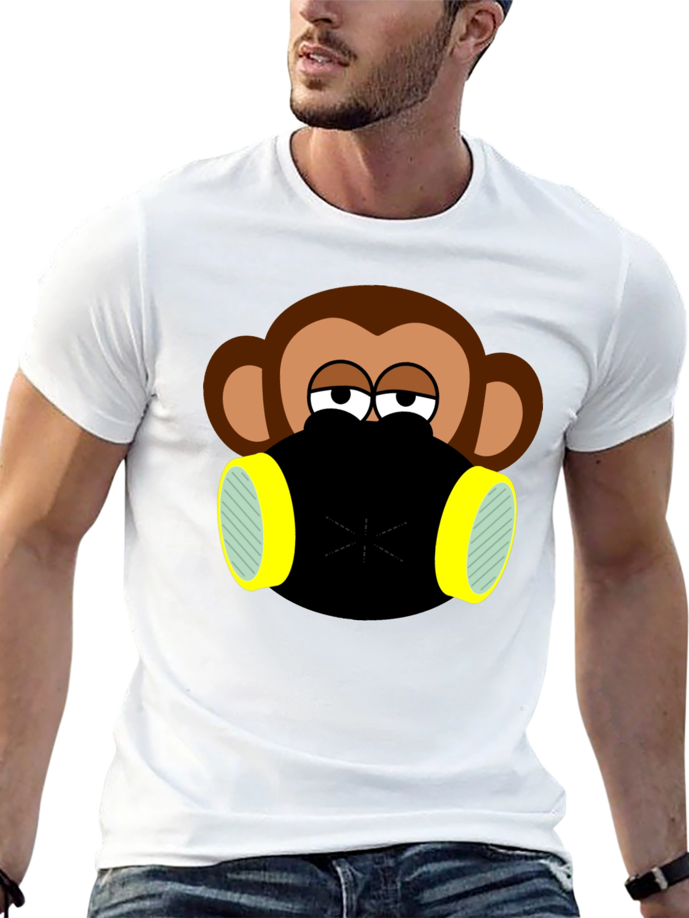 Monkey Gas Mask Graphic T-Shirt