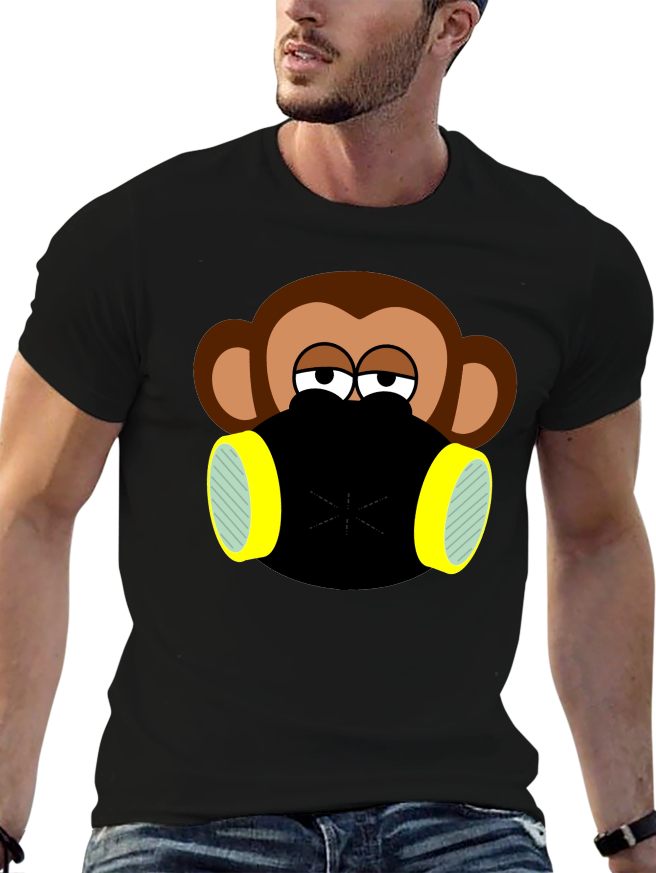 Monkey Gas Mask Graphic T-Shirt