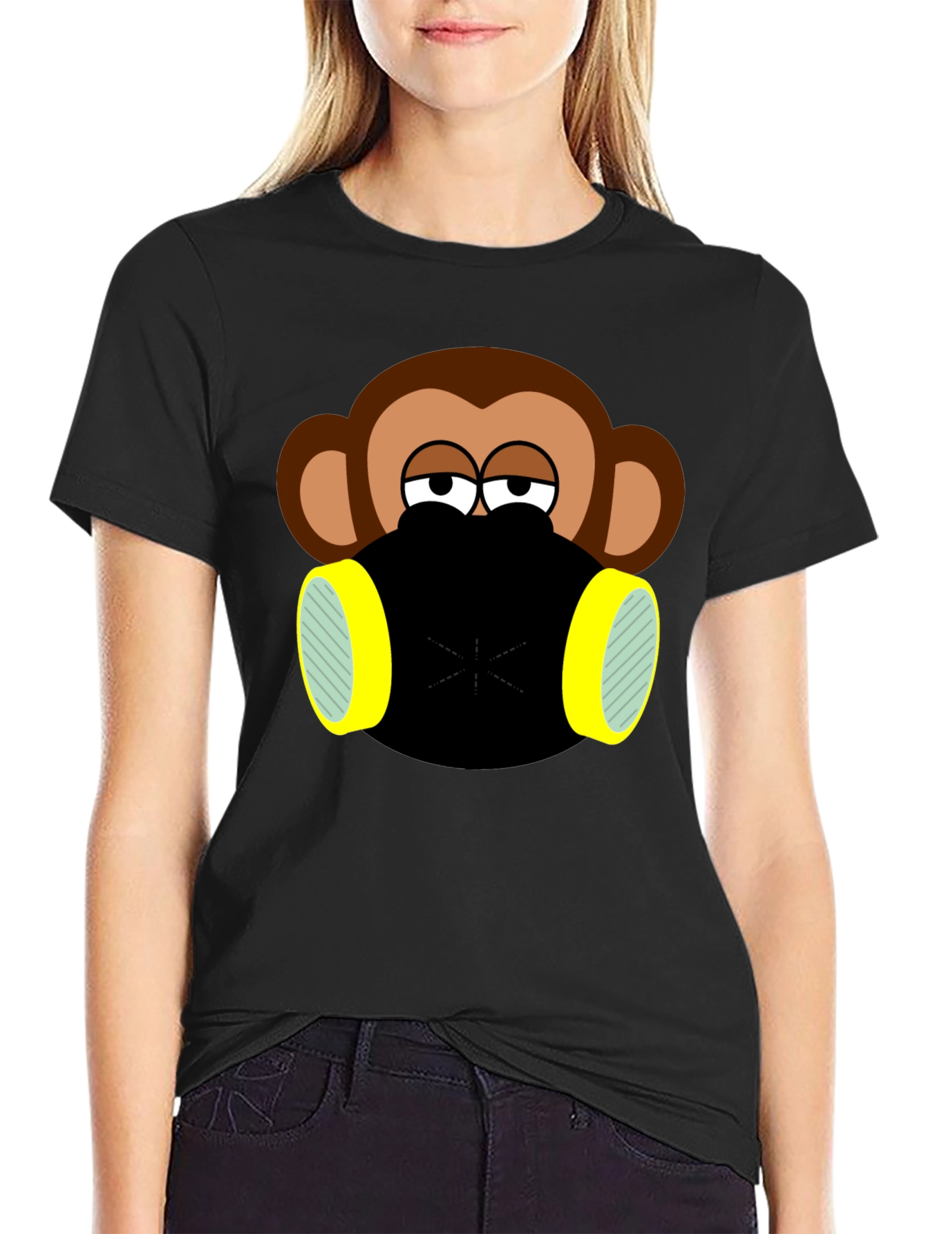 Monkey Gas Mask Graphic T-Shirt