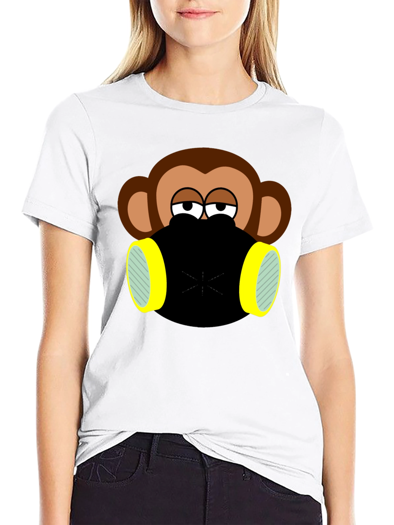 Monkey Gas Mask Graphic T-Shirt