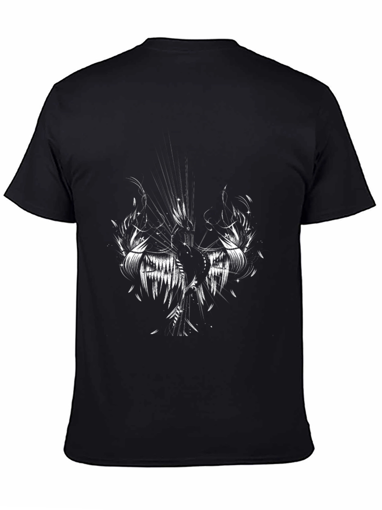 Mens Black T-Shirt with Graphic Design