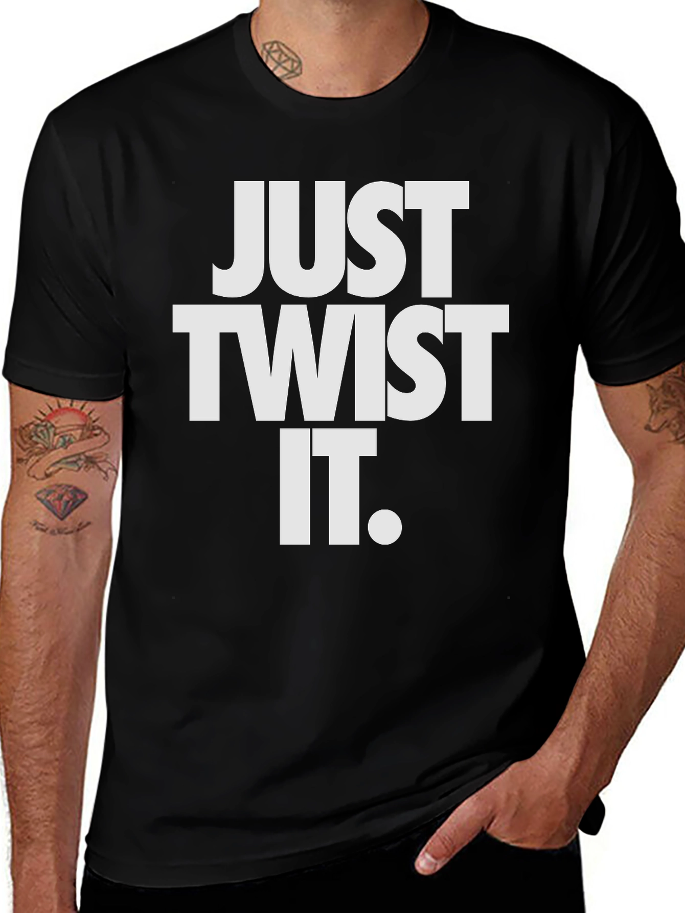 Just Twist It Black T-Shirt