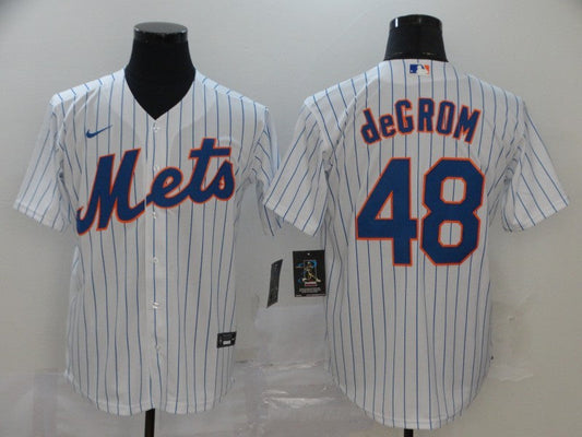Men's New York Mets Jacob deGrom #48 White Replica Baseball Jerseys
