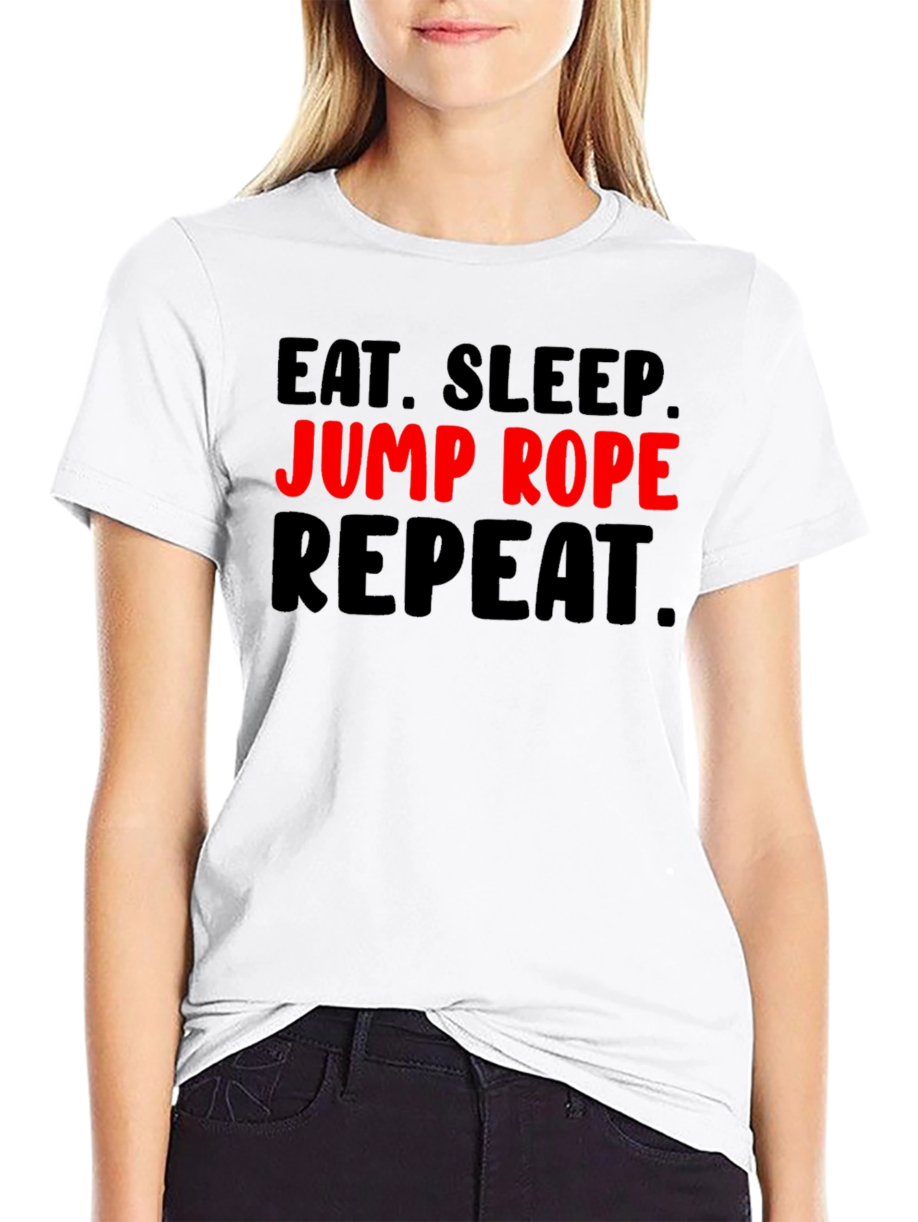 Eat Sleep Jump Rope Repeat Graphic T-Shirt