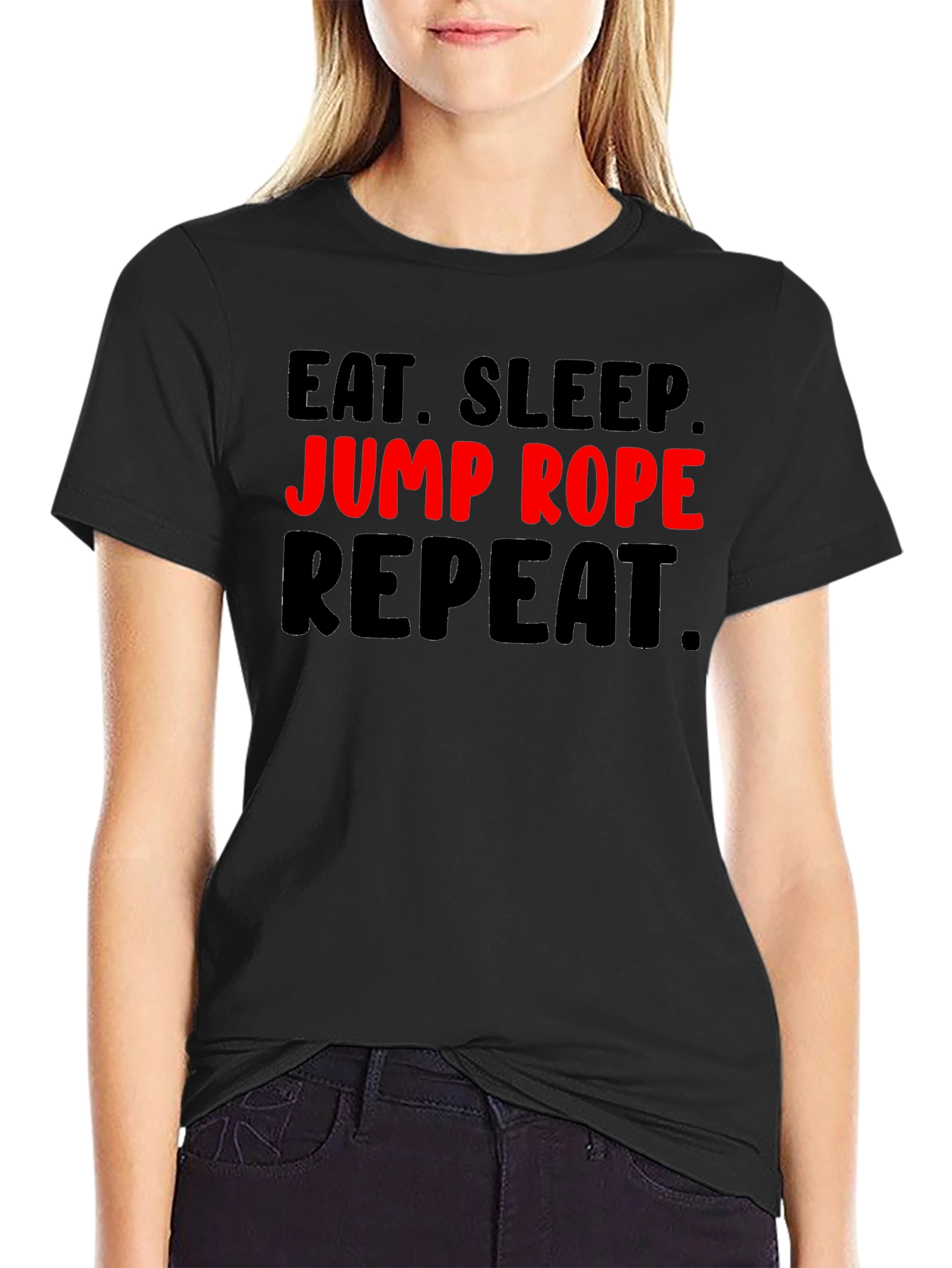 Eat Sleep Jump Rope Repeat Graphic T-Shirt