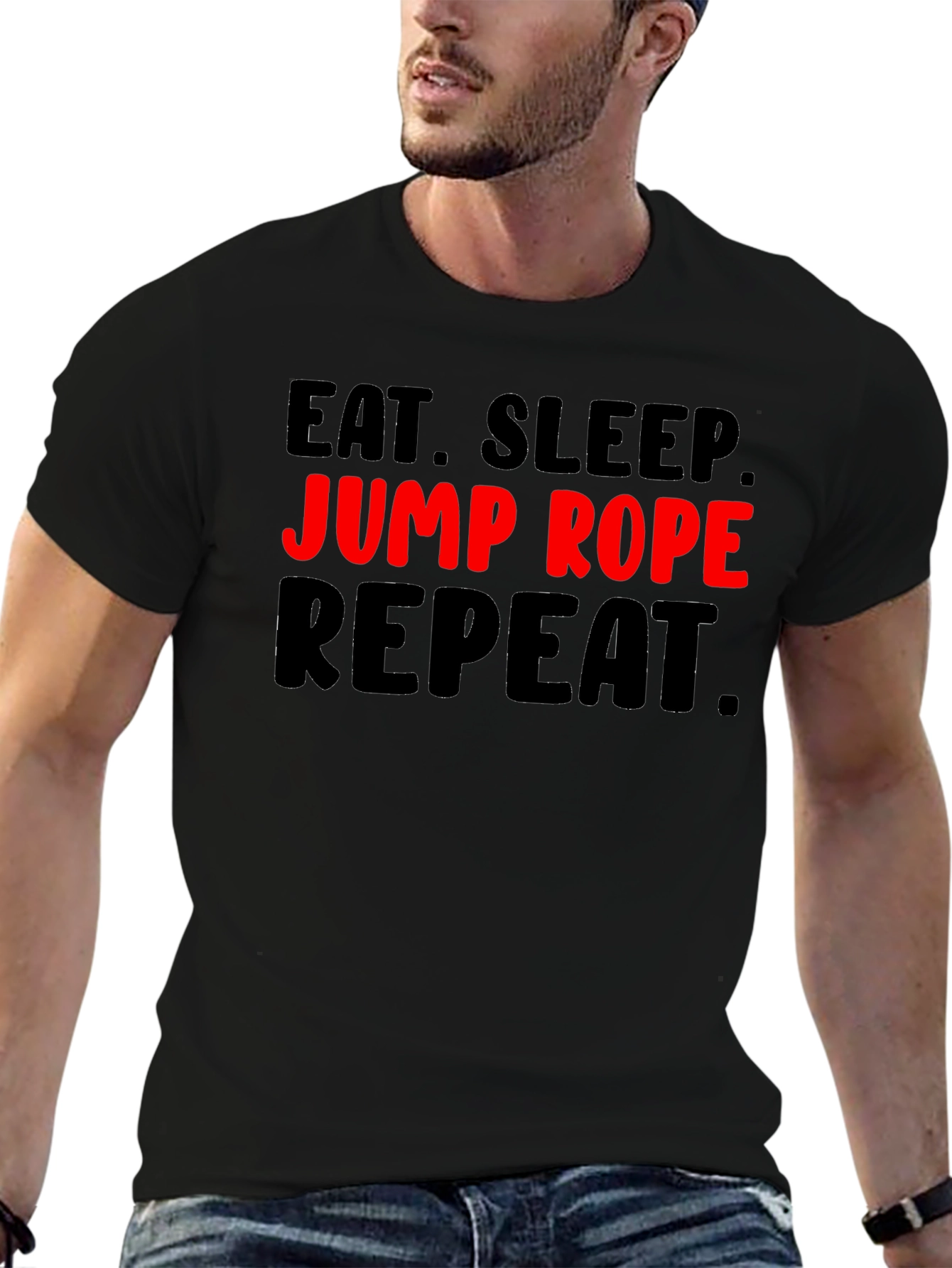 Eat Sleep Jump Rope Repeat Graphic T-Shirt