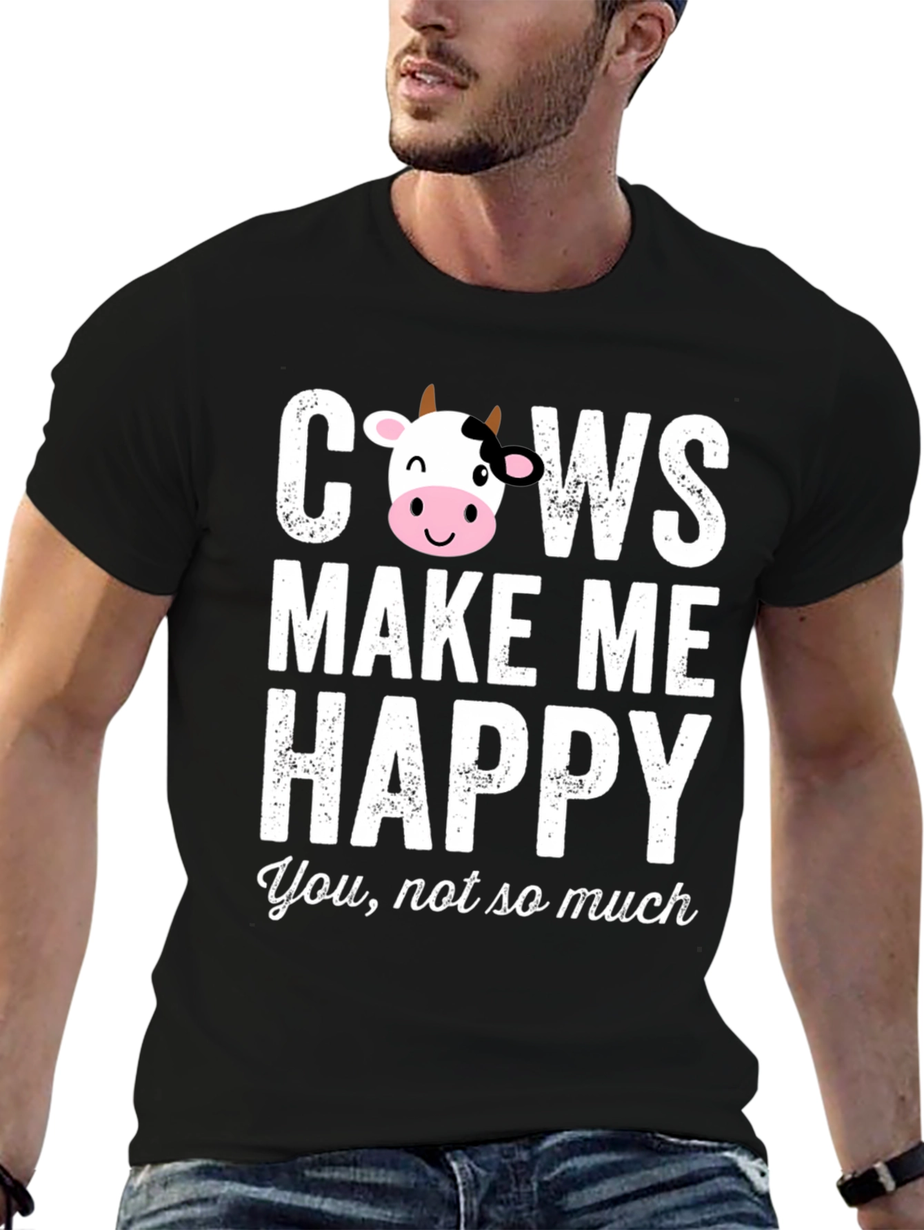 Cows Make Me Happy Graphic T-Shirt
