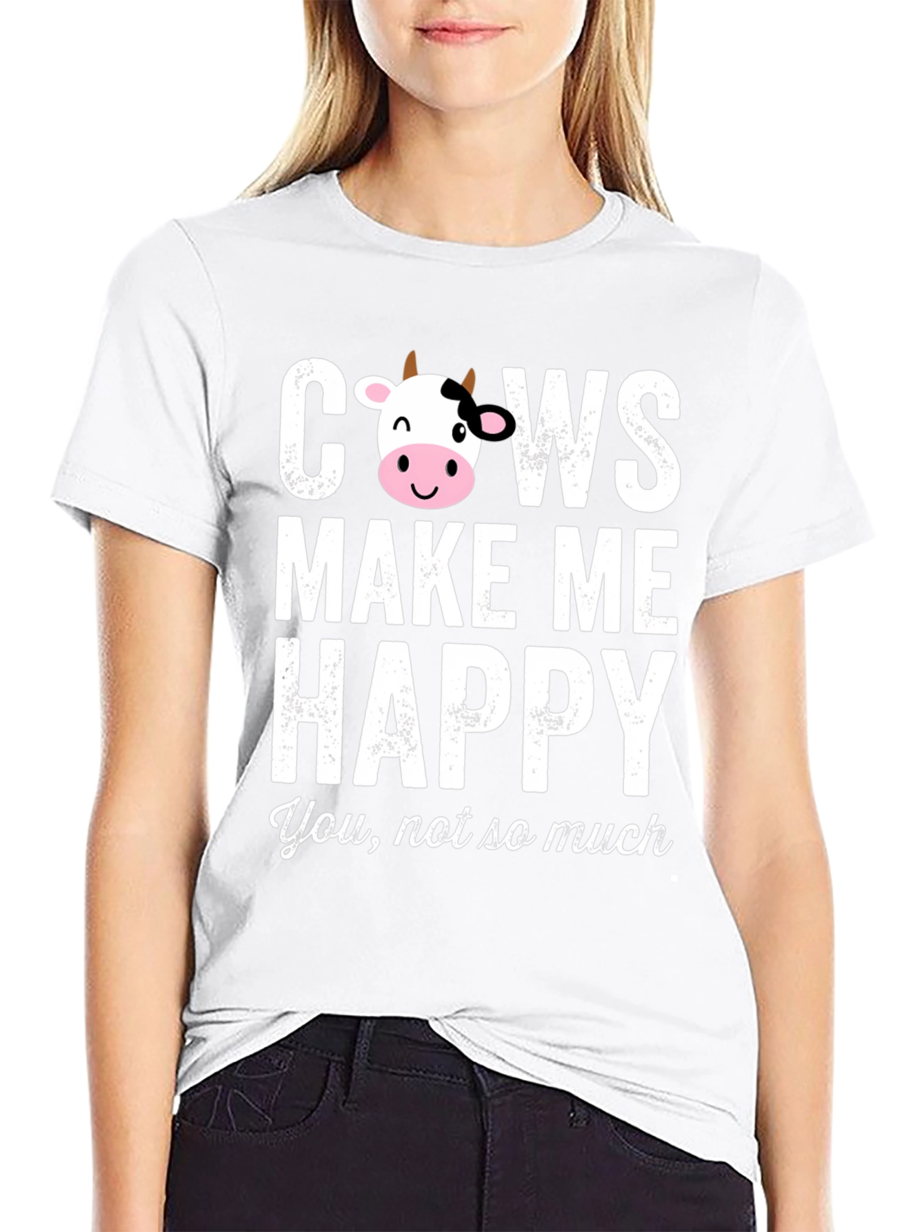 Cows Make Me Happy Graphic T-Shirt